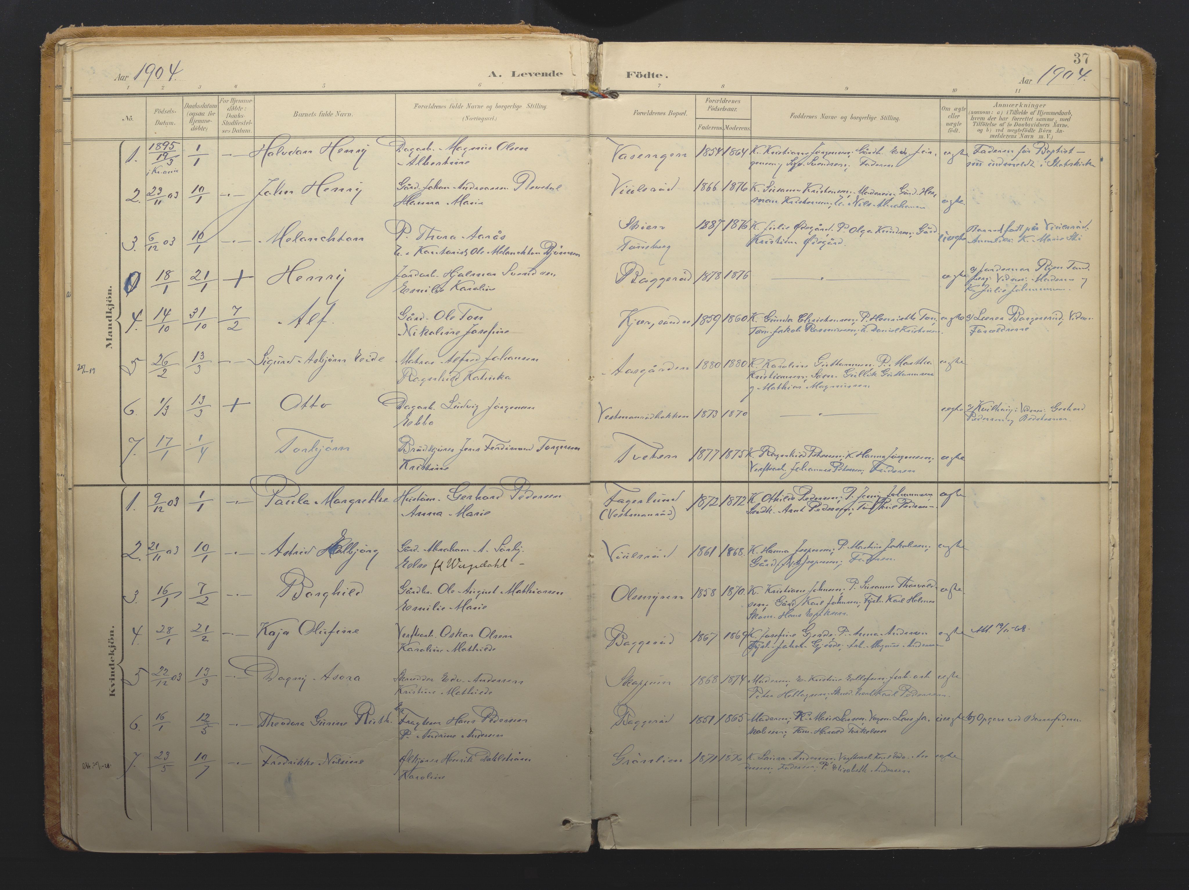 Borre kirkebøker, AV/SAKO-A-338/F/Fa/L0011: Parish register (official) no. I 11, 1897-1921, p. 37