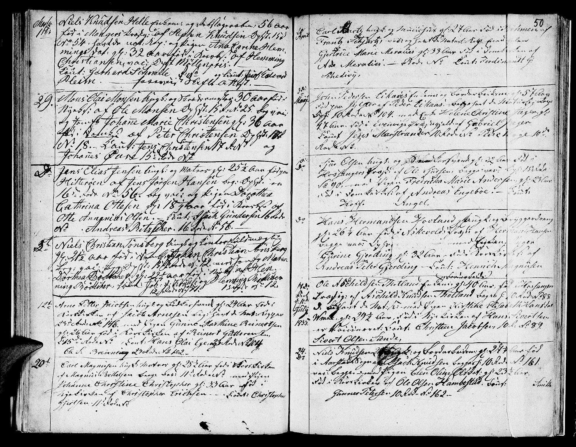 Domkirken sokneprestembete, AV/SAB-A-74801/H/Hab/L0003: Parish register (copy) no. A 3, 1820-1853, p. 50