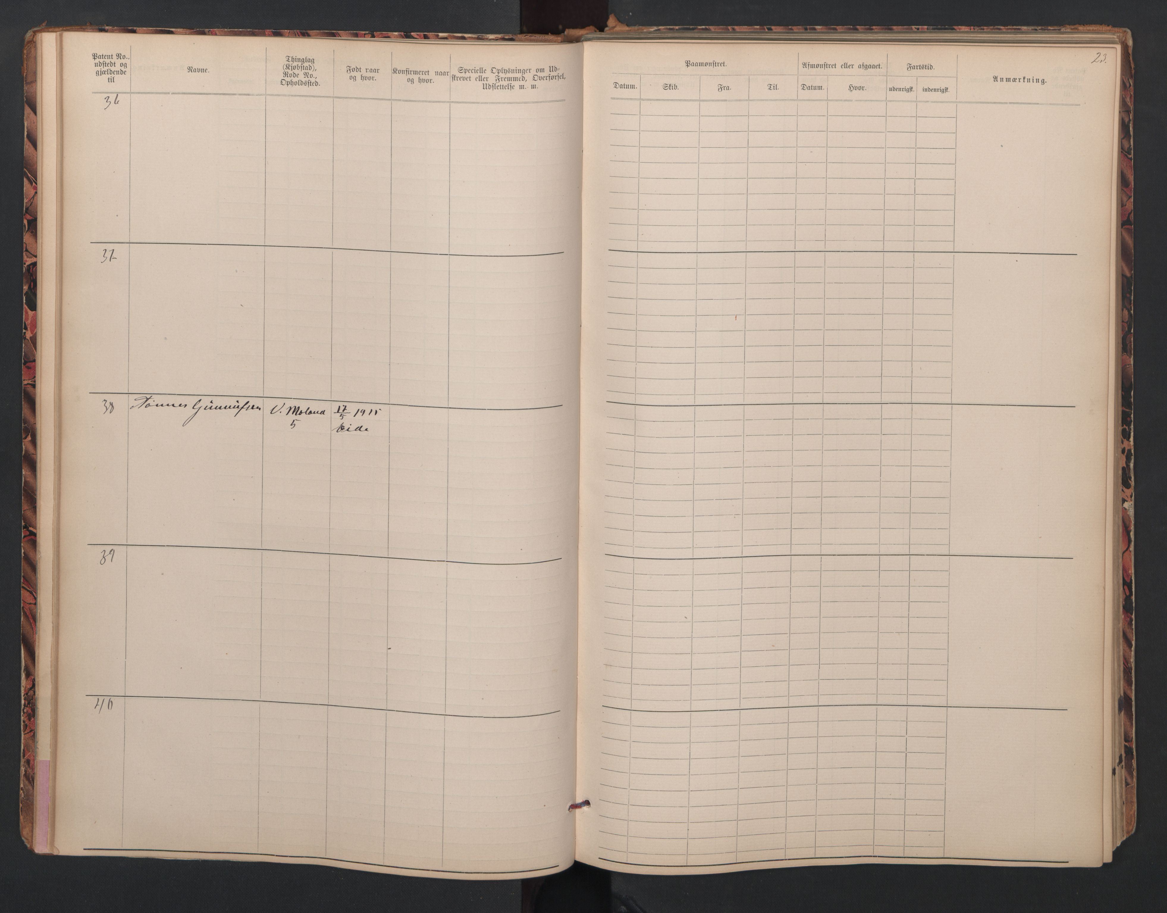 Lillesand mønstringskrets, SAK/2031-0014/F/Fb/L0008: Hovedrulle B nr 1-131 med register, W-17, 1885-1948, p. 12