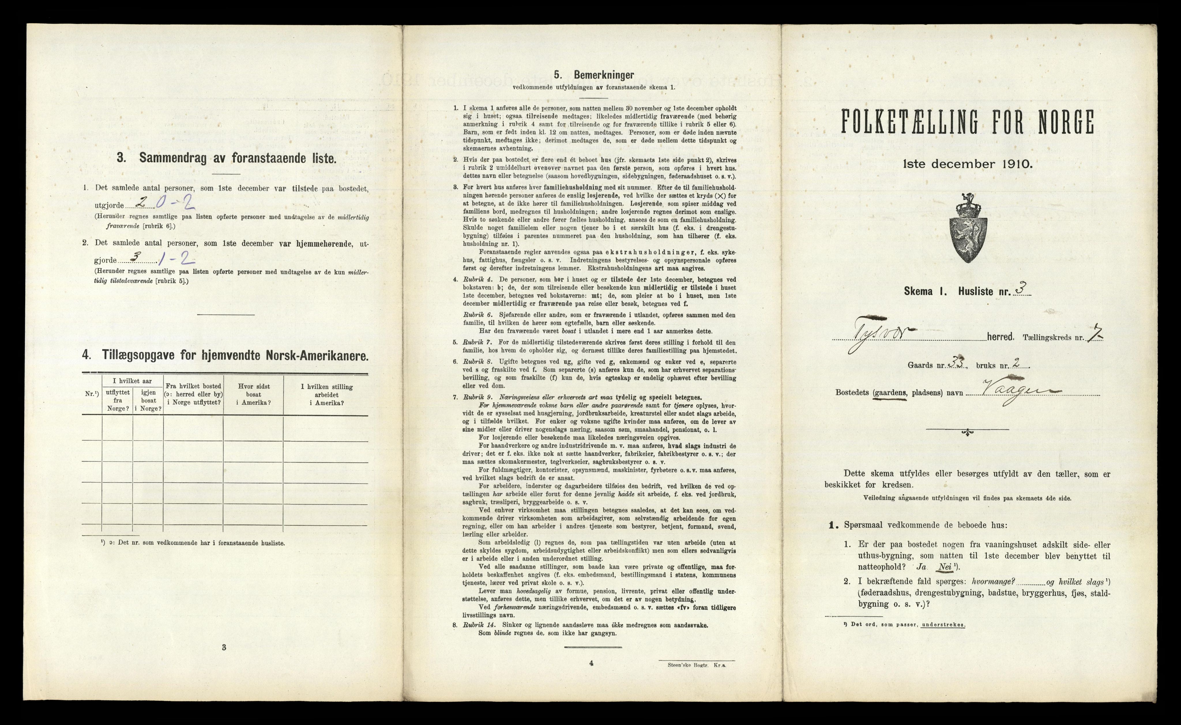 RA, 1910 census for Tysvær, 1910, p. 425