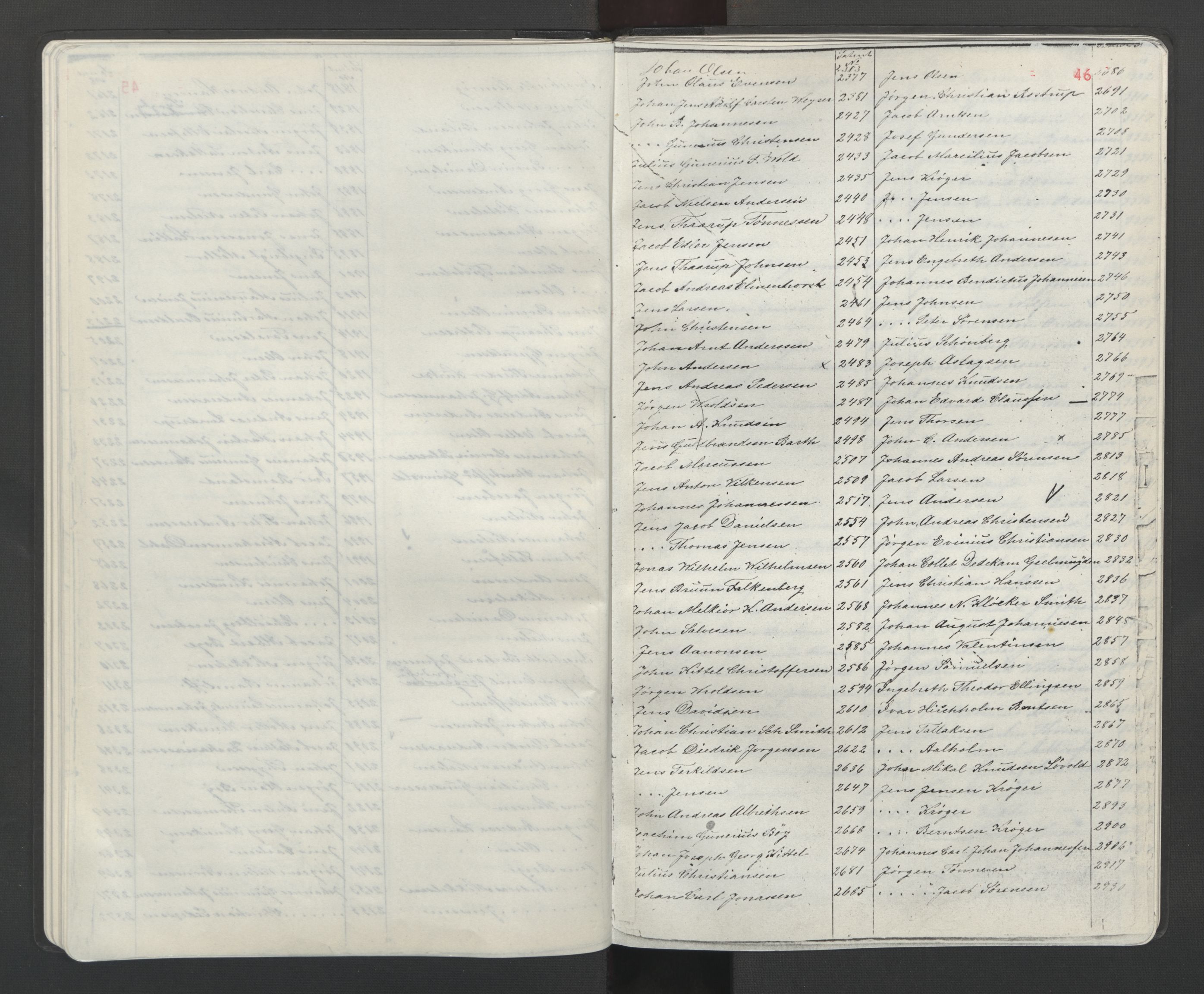 Arendal mønstringskrets, SAK/2031-0012/F/Fb/L0027: Register til hovedrulle A nr 1-7400, hovedrulle B nr 1-852, S-25, 1868-1920, p. 47