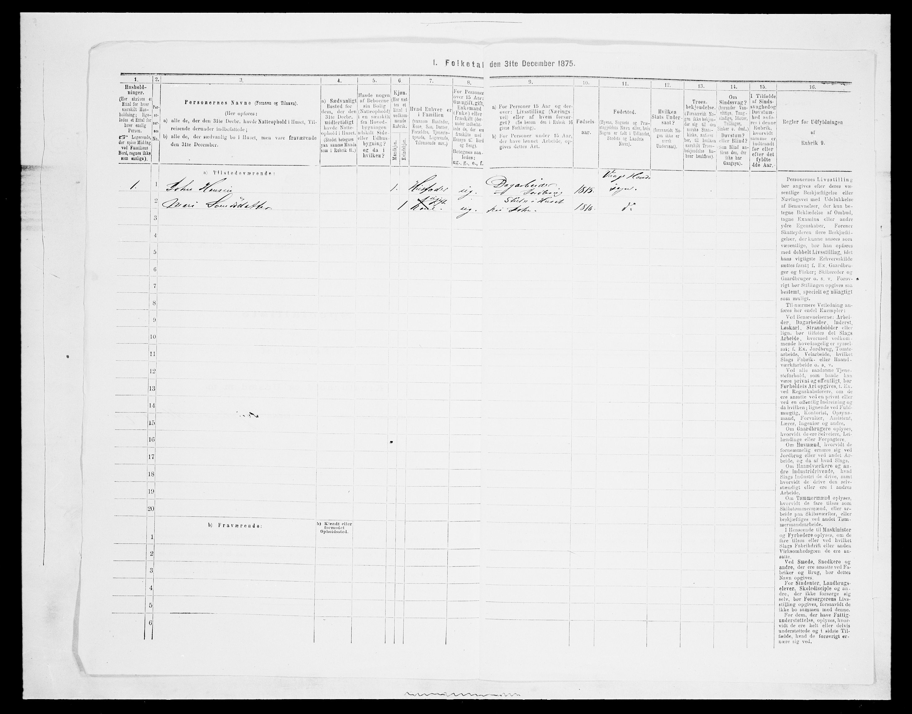 SAH, 1875 census for 0515P Vågå, 1875, p. 1113