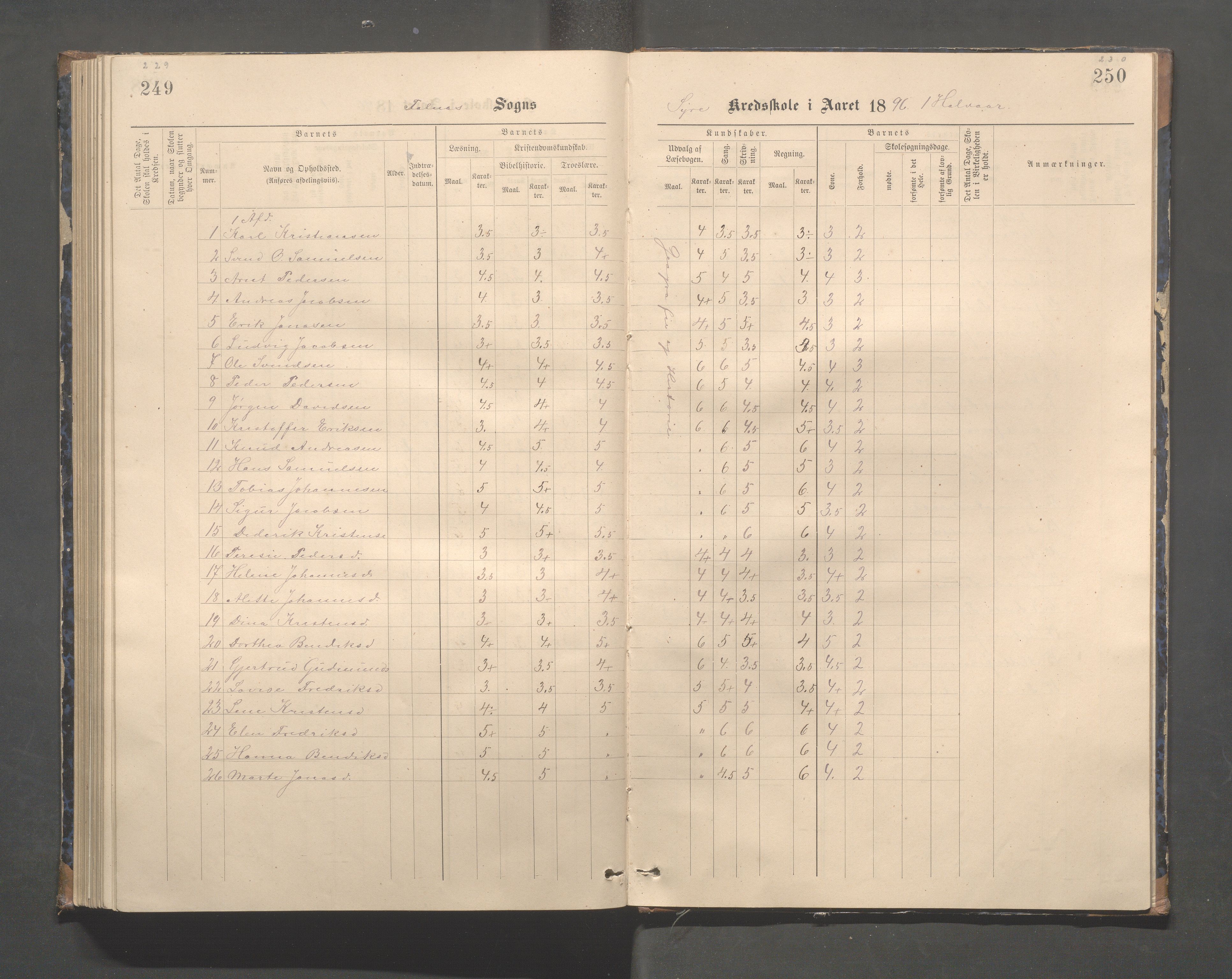 Skudenes kommune - Syre - Høynes skole, IKAR/A-307/H/L0005: Skoleprotokoll - Syre - Høynes, 1886-1898, p. 229-230