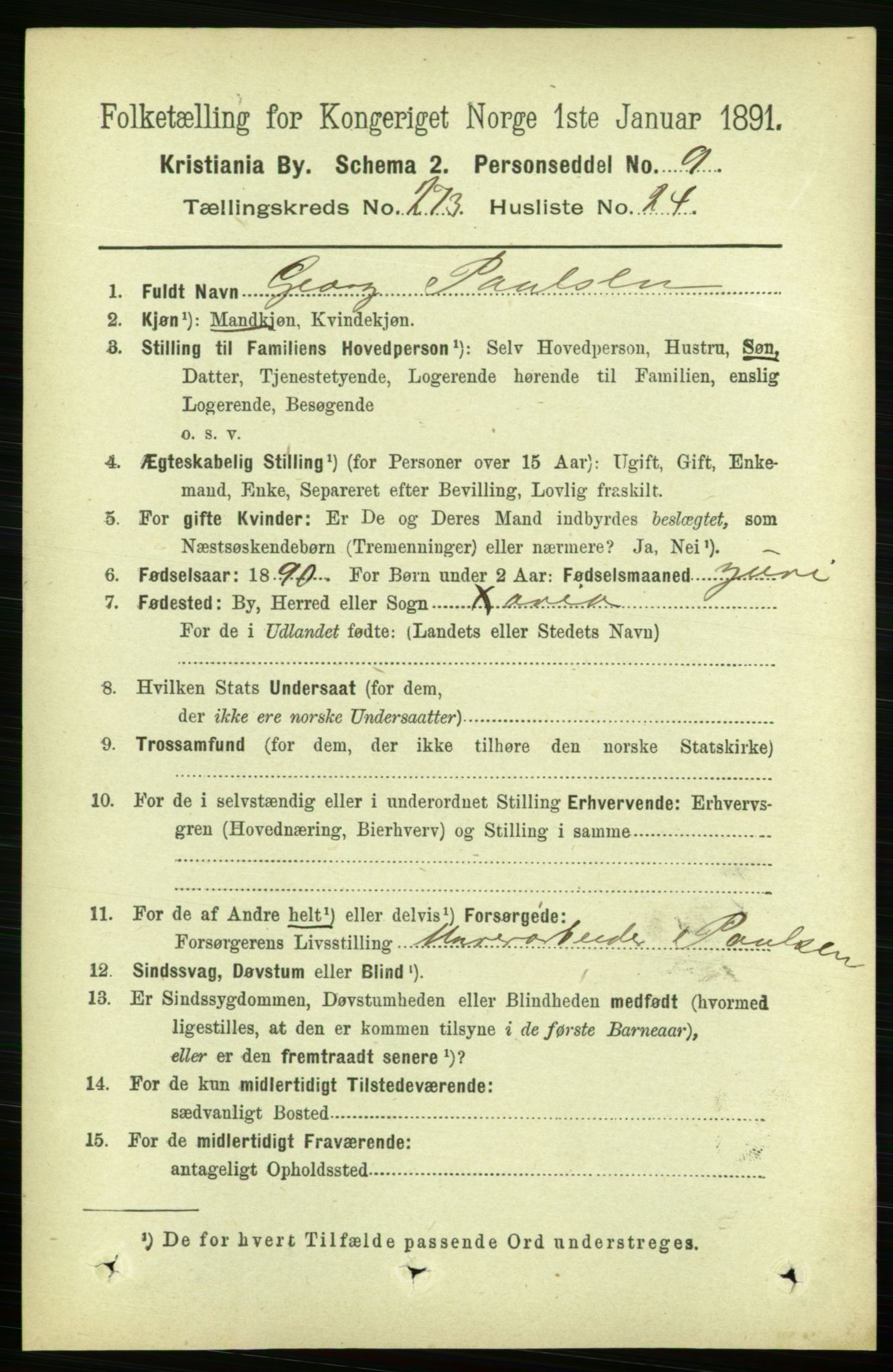 RA, 1891 census for 0301 Kristiania, 1891, p. 166211