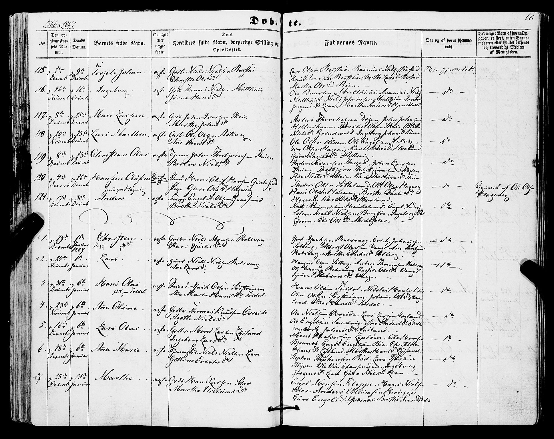 Os sokneprestembete, SAB/A-99929: Parish register (official) no. A 17, 1860-1873, p. 68