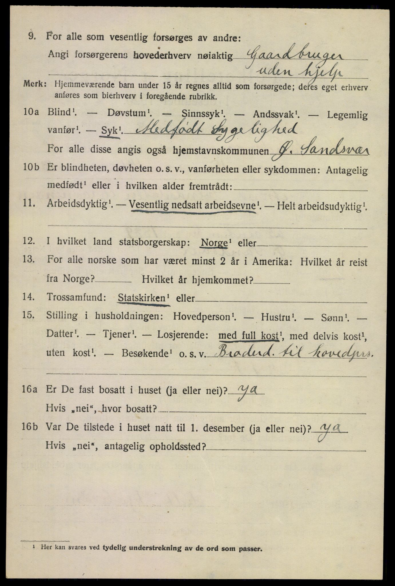SAKO, 1920 census for Øvre Sandsvær, 1920, p. 5717