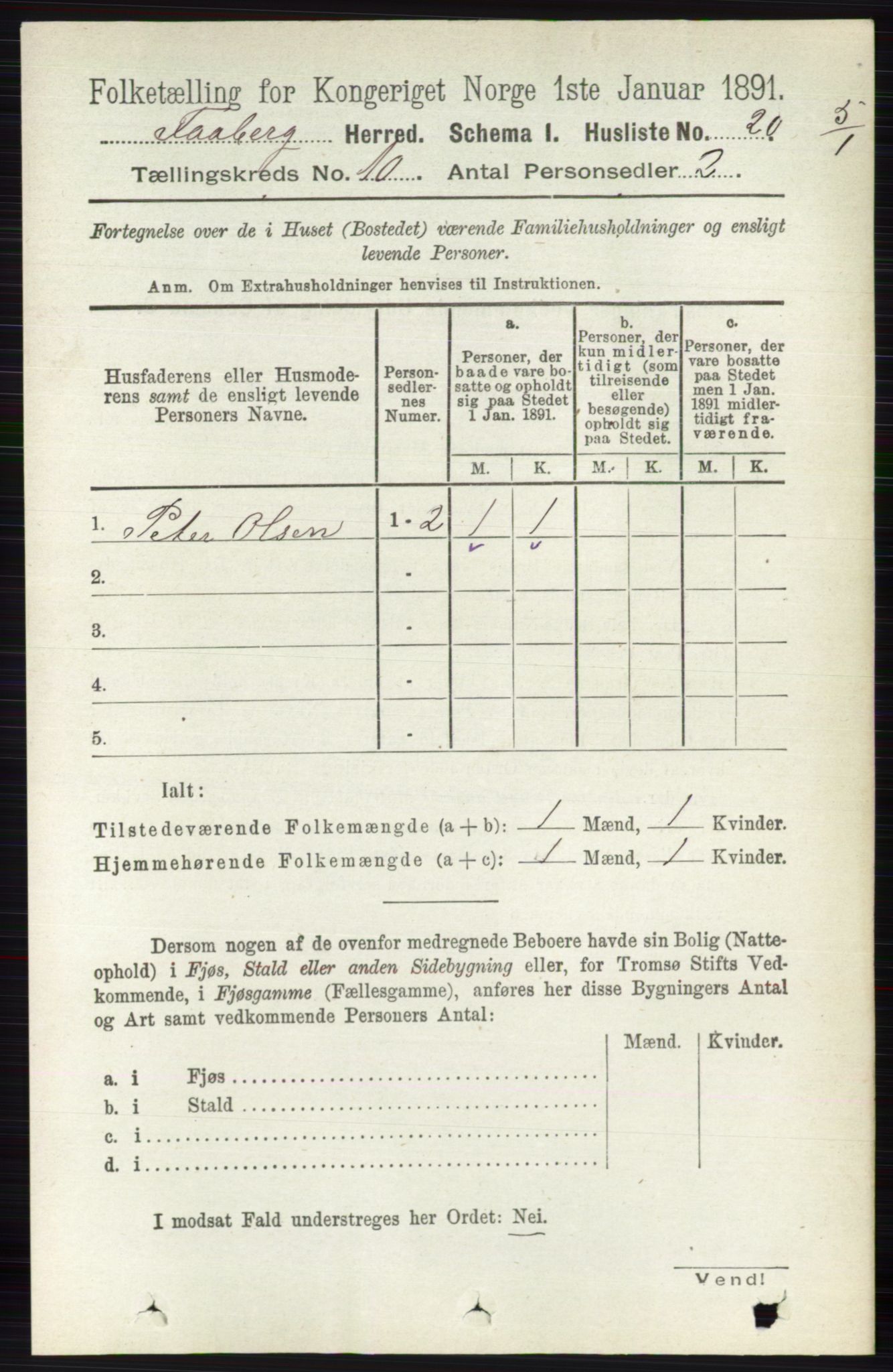 RA, 1891 census for 0524 Fåberg, 1891, p. 4058