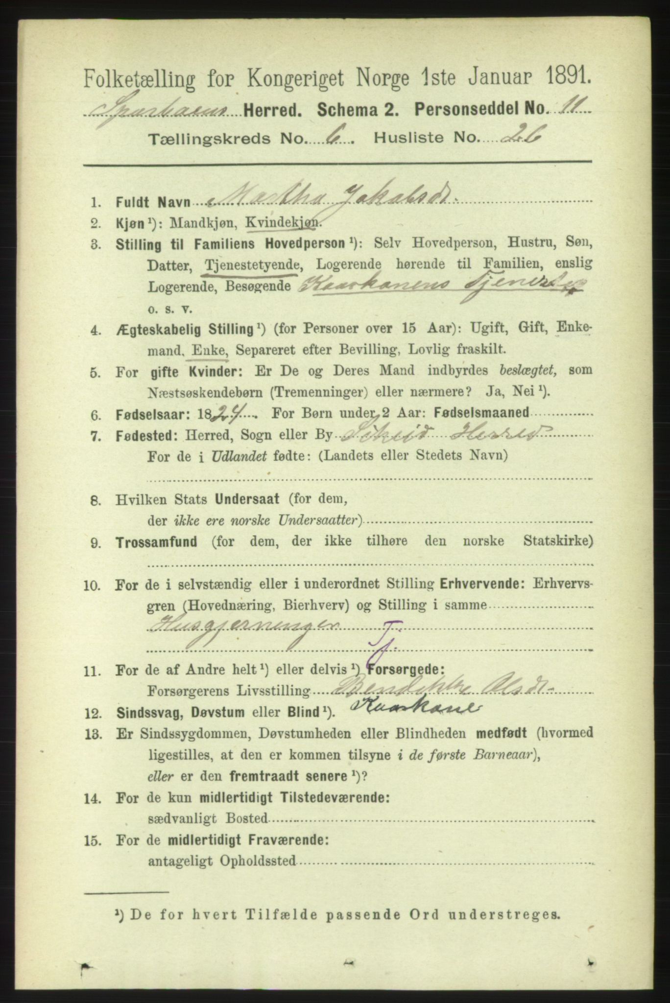 RA, 1891 census for 1731 Sparbu, 1891, p. 2322