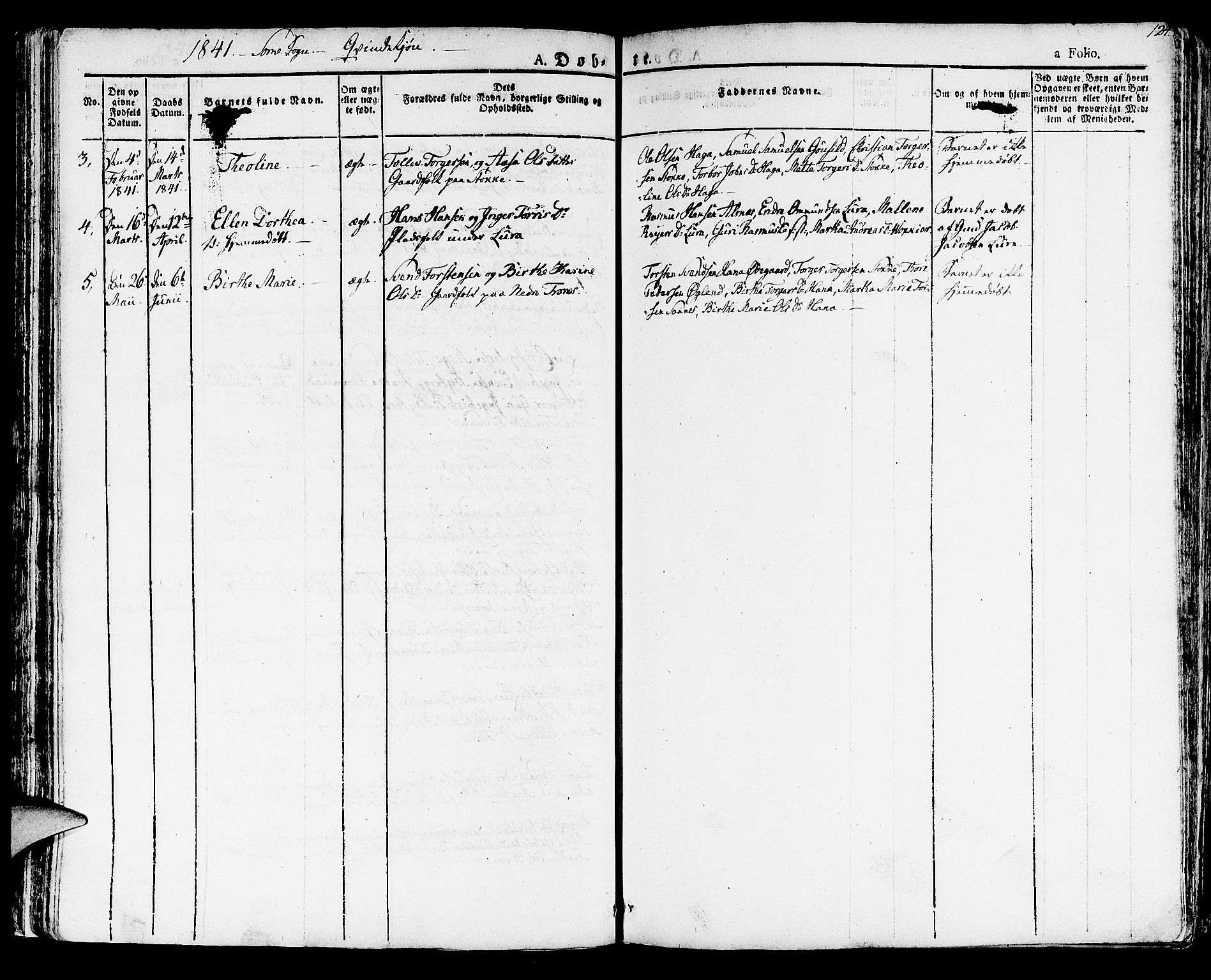 Høyland sokneprestkontor, SAST/A-101799/001/30BA/L0007: Parish register (official) no. A 7 /2, 1825-1841, p. 124