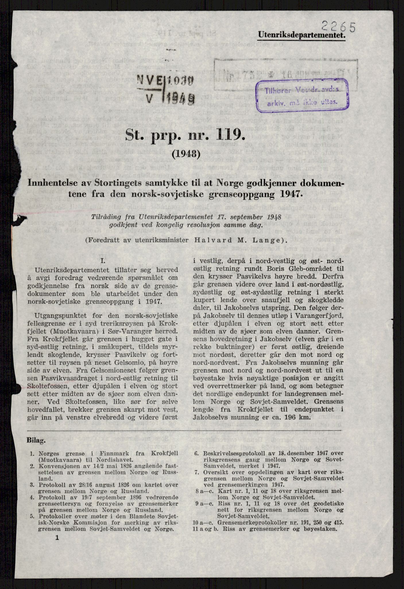 Vassdragsdirektoratet/avdelingen, AV/RA-S-6242/F/Fa/L0537: Pasvikelva, 1932-1955, p. 1062