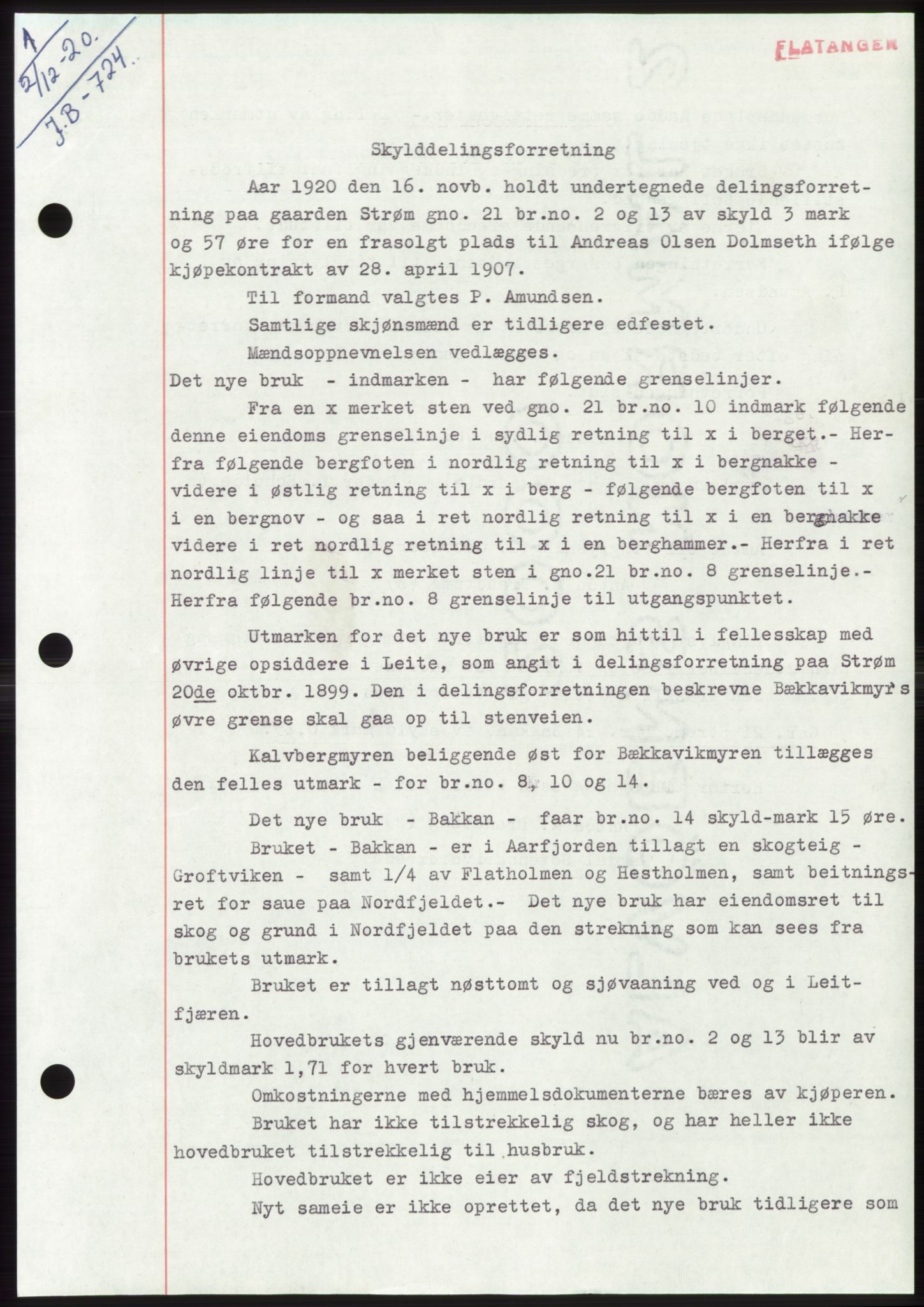 Namdal sorenskriveri, SAT/A-4133/1/2/2C: Mortgage book no. -, 1916-1921, Deed date: 05.12.1920