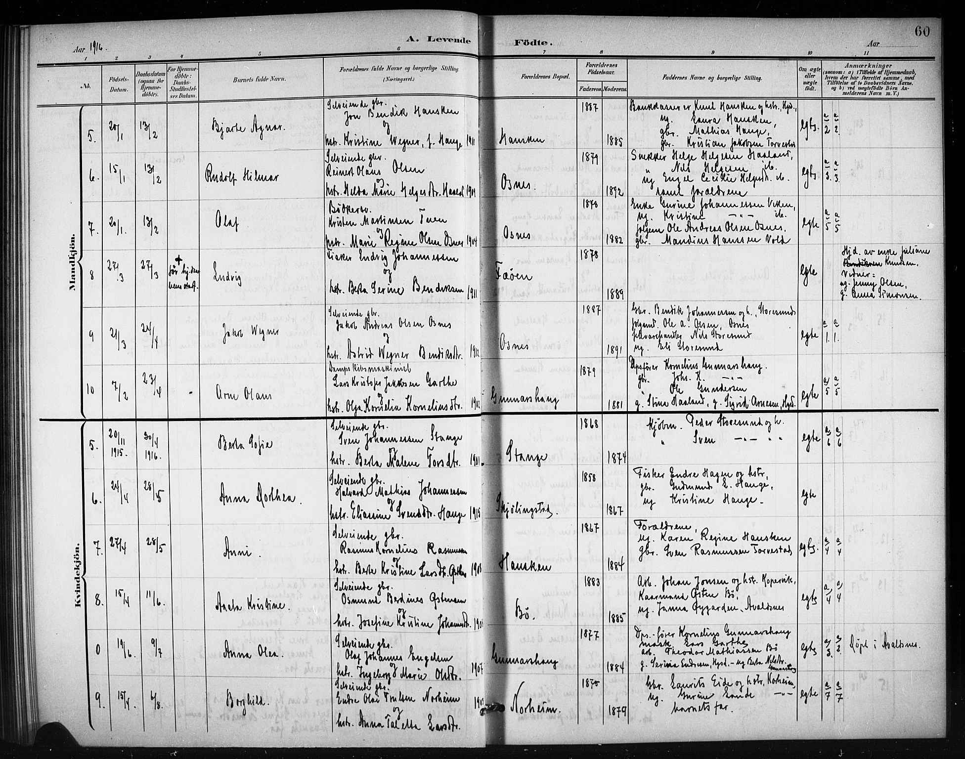 Torvastad sokneprestkontor, AV/SAST-A -101857/H/Ha/Hab/L0008: Parish register (copy) no. B 8, 1901-1924, p. 60