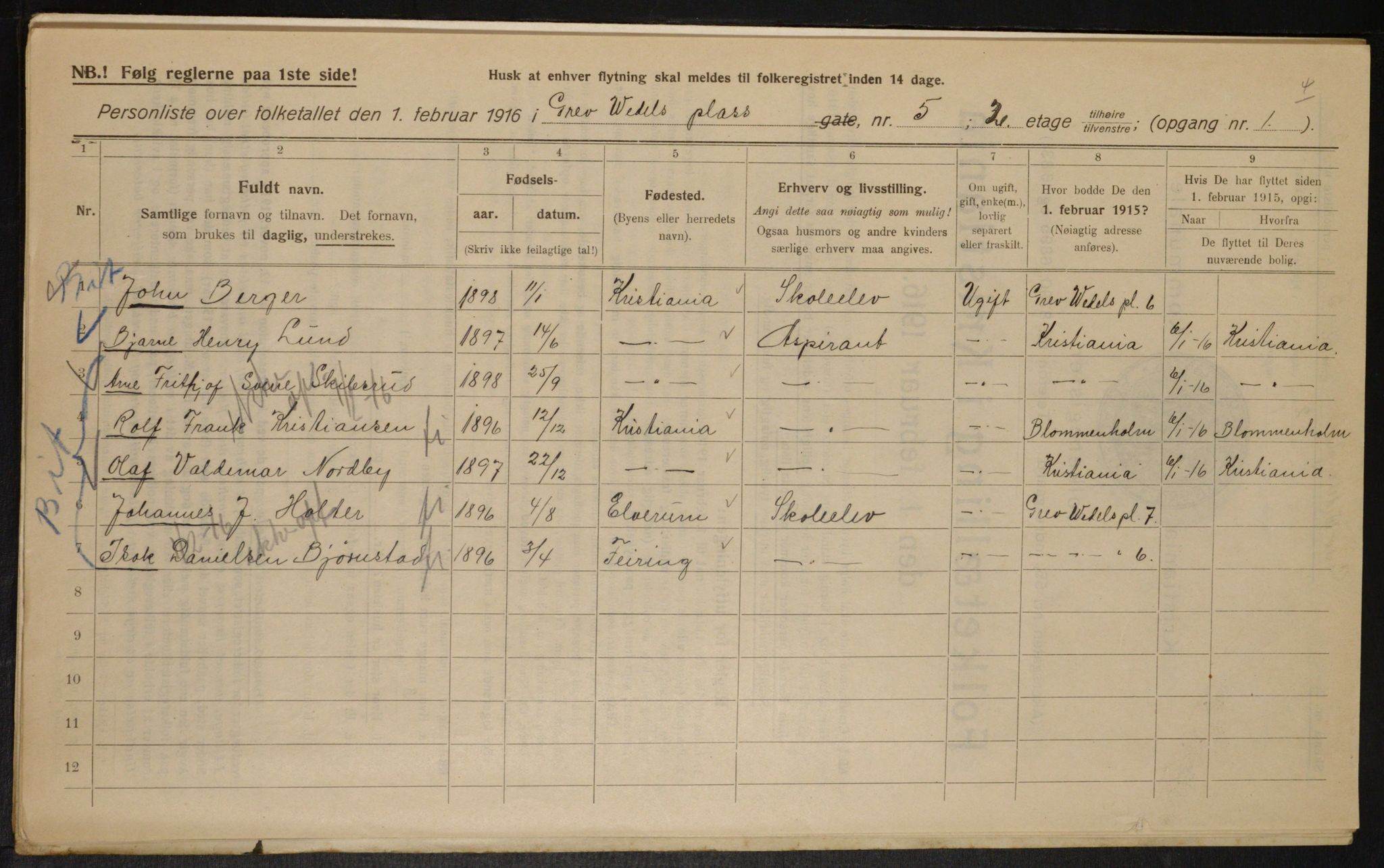 OBA, Municipal Census 1916 for Kristiania, 1916, p. 30473