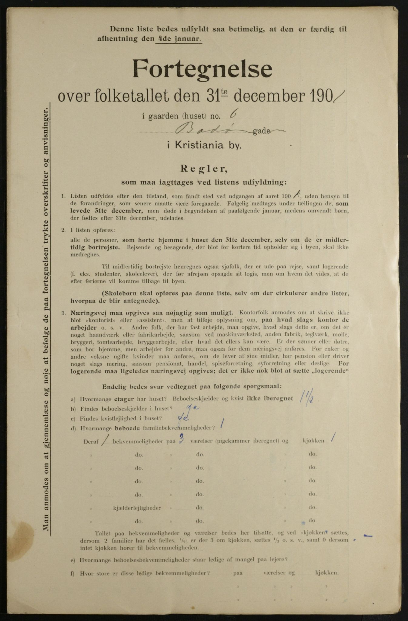 OBA, Municipal Census 1901 for Kristiania, 1901, p. 1122