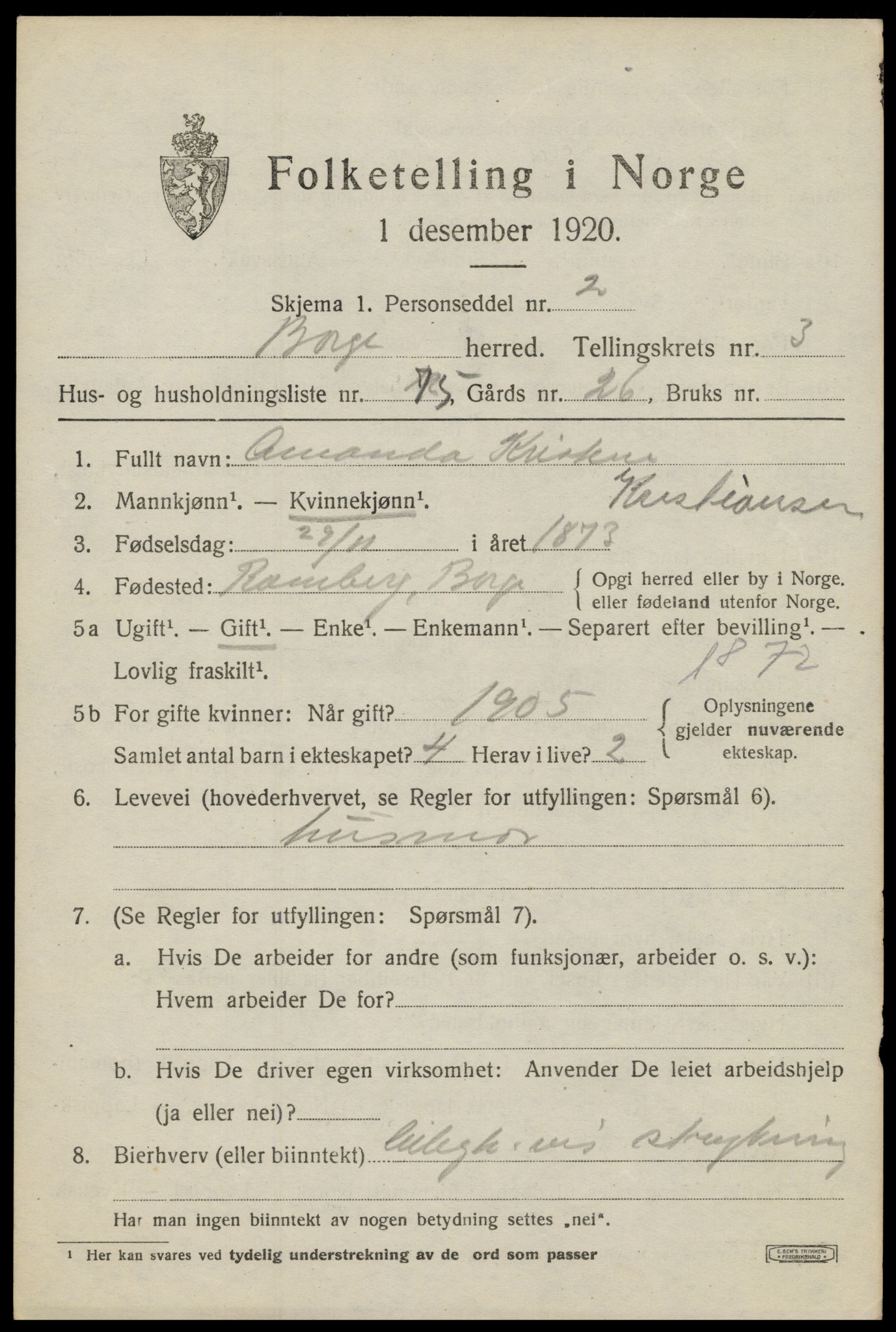 SAT, 1920 census for Borge, 1920, p. 4163