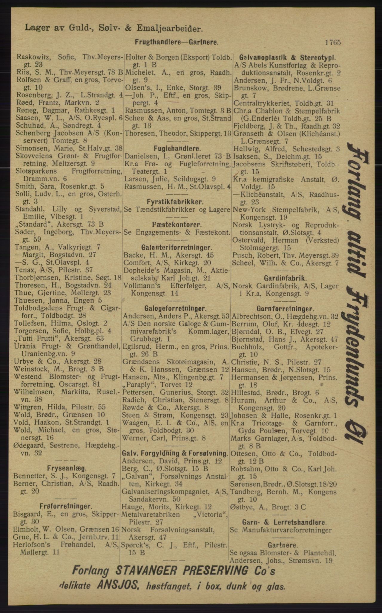 Kristiania/Oslo adressebok, PUBL/-, 1913, p. 1721