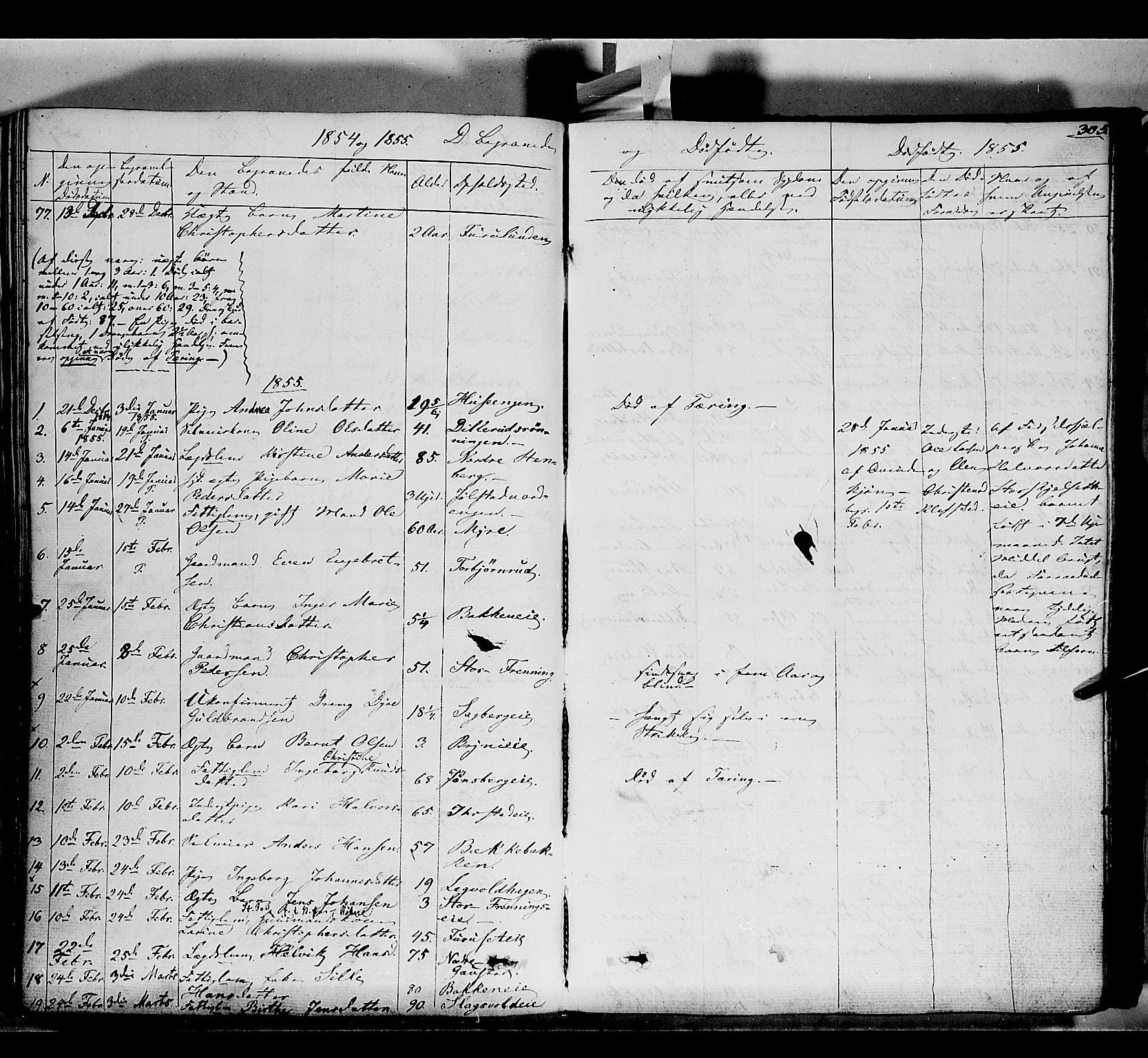 Romedal prestekontor, SAH/PREST-004/K/L0004: Parish register (official) no. 4, 1847-1861, p. 305