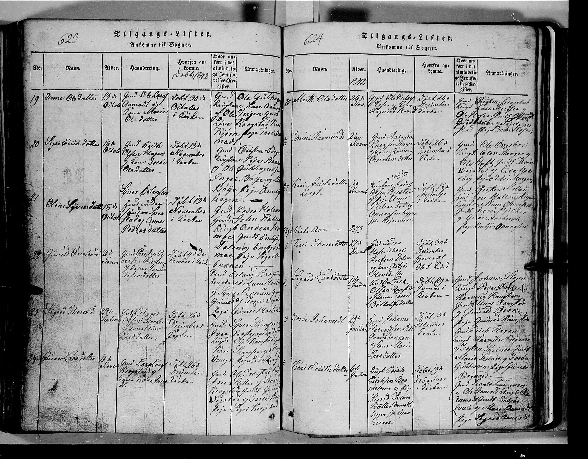 Lom prestekontor, AV/SAH-PREST-070/L/L0003: Parish register (copy) no. 3, 1815-1844, p. 623-624