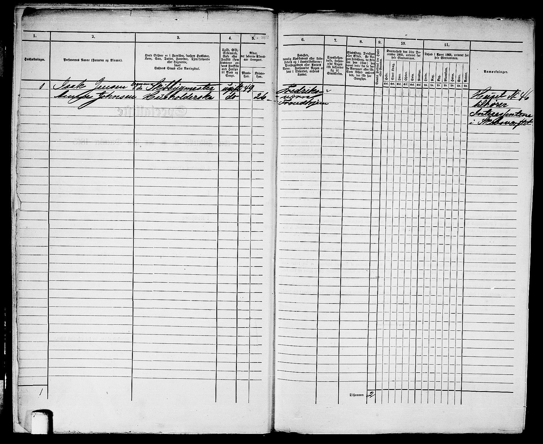 RA, 1865 census for Trondheim, 1865, p. 2602