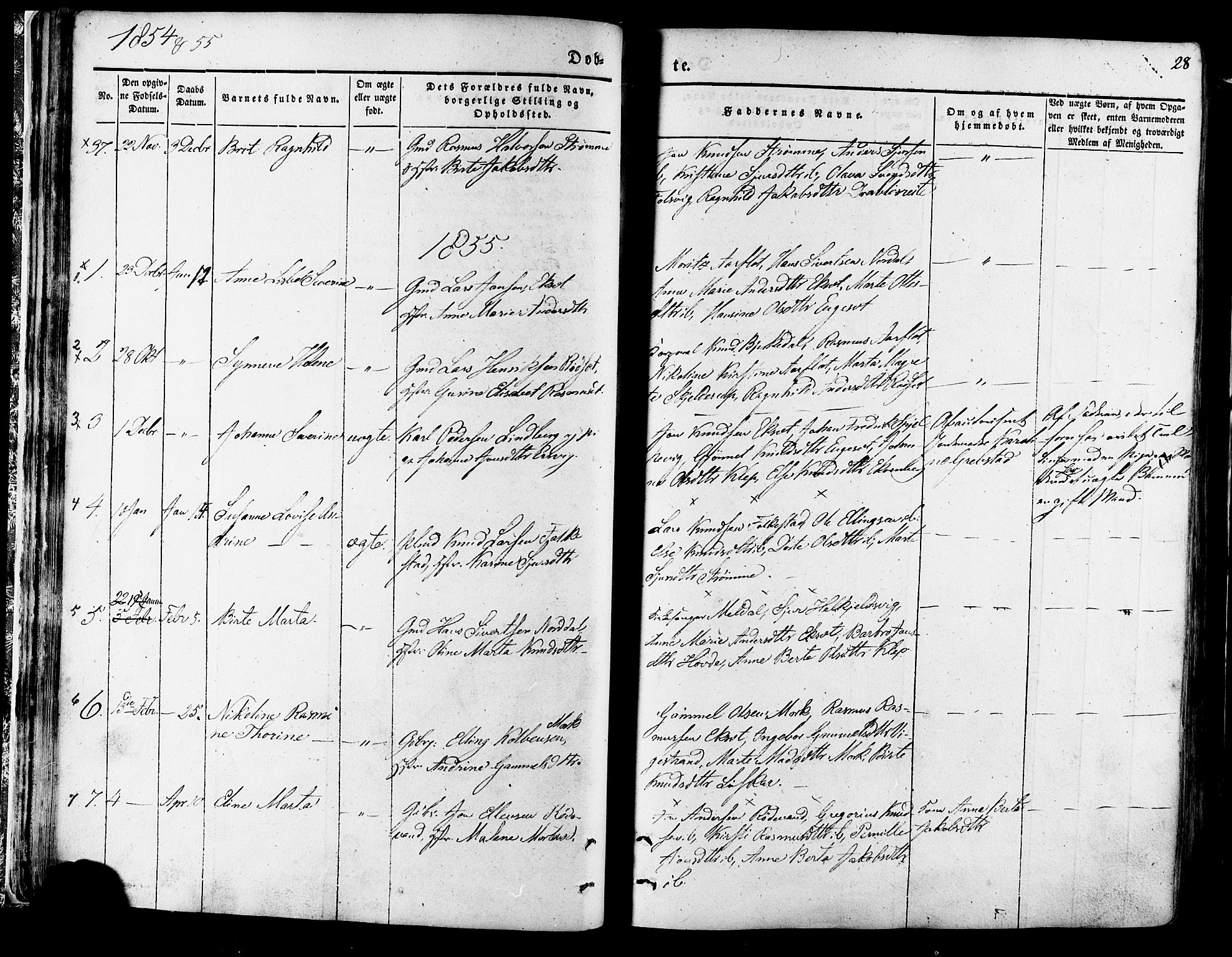 Ministerialprotokoller, klokkerbøker og fødselsregistre - Møre og Romsdal, SAT/A-1454/511/L0140: Parish register (official) no. 511A07, 1851-1878, p. 28