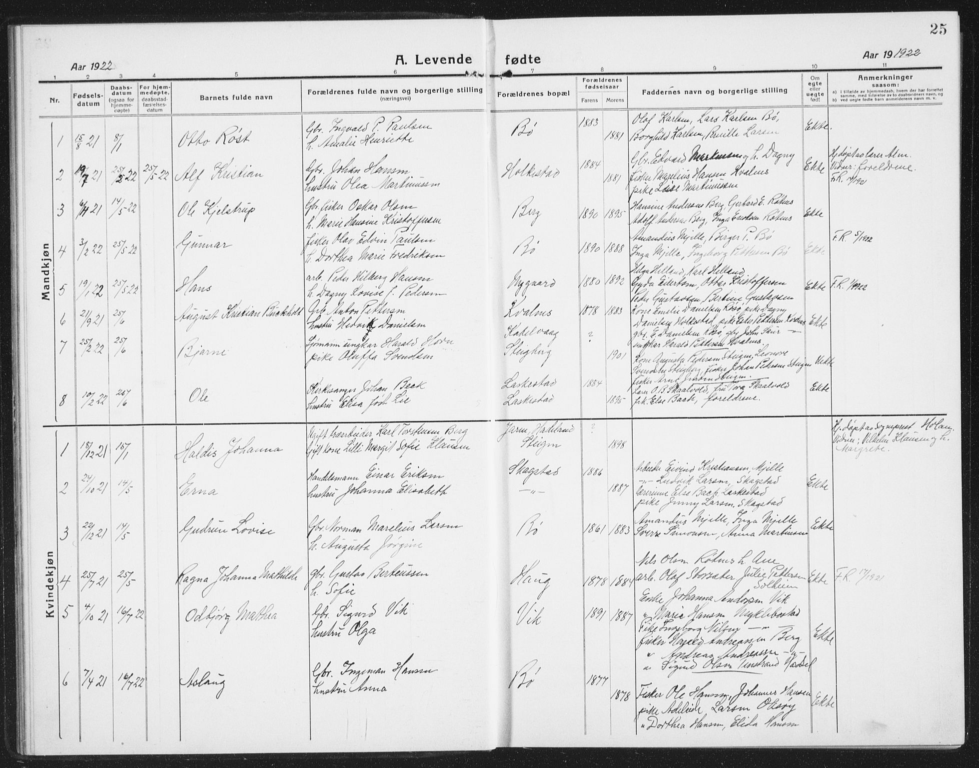 Ministerialprotokoller, klokkerbøker og fødselsregistre - Nordland, AV/SAT-A-1459/855/L0817: Parish register (copy) no. 855C06, 1917-1934, p. 25