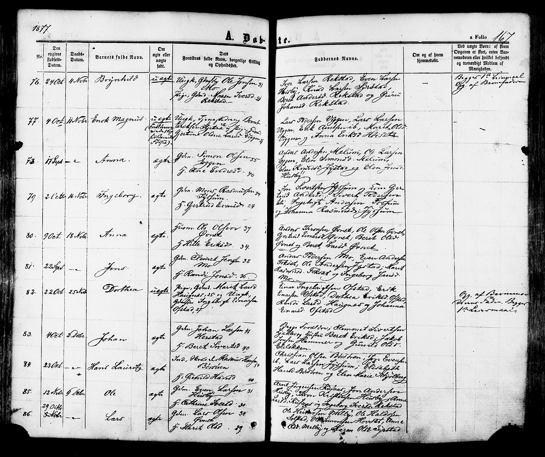 Ministerialprotokoller, klokkerbøker og fødselsregistre - Sør-Trøndelag, AV/SAT-A-1456/665/L0772: Parish register (official) no. 665A07, 1856-1878, p. 167