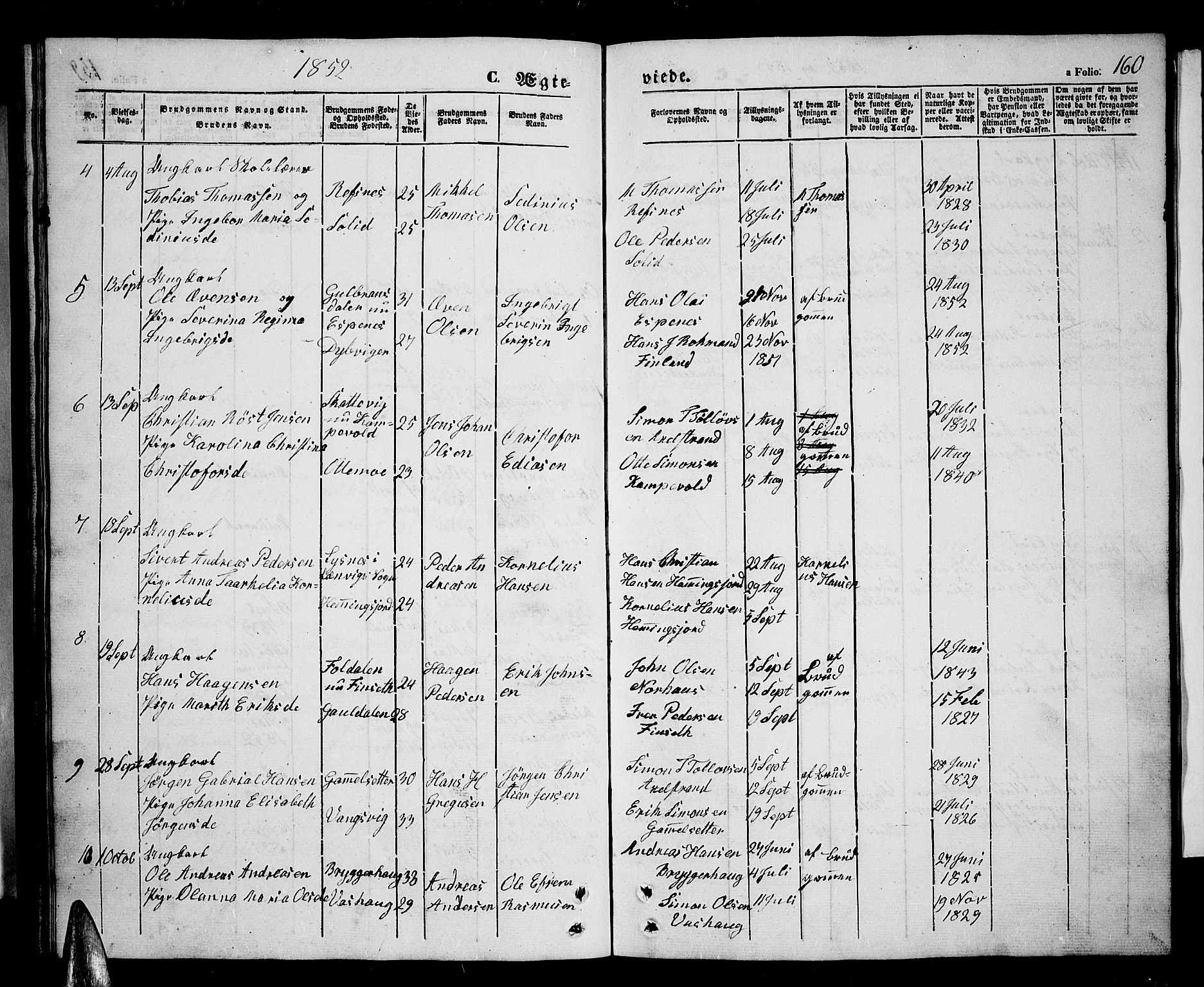 Tranøy sokneprestkontor, SATØ/S-1313/I/Ia/Iab/L0002klokker: Parish register (copy) no. 2, 1847-1860, p. 160