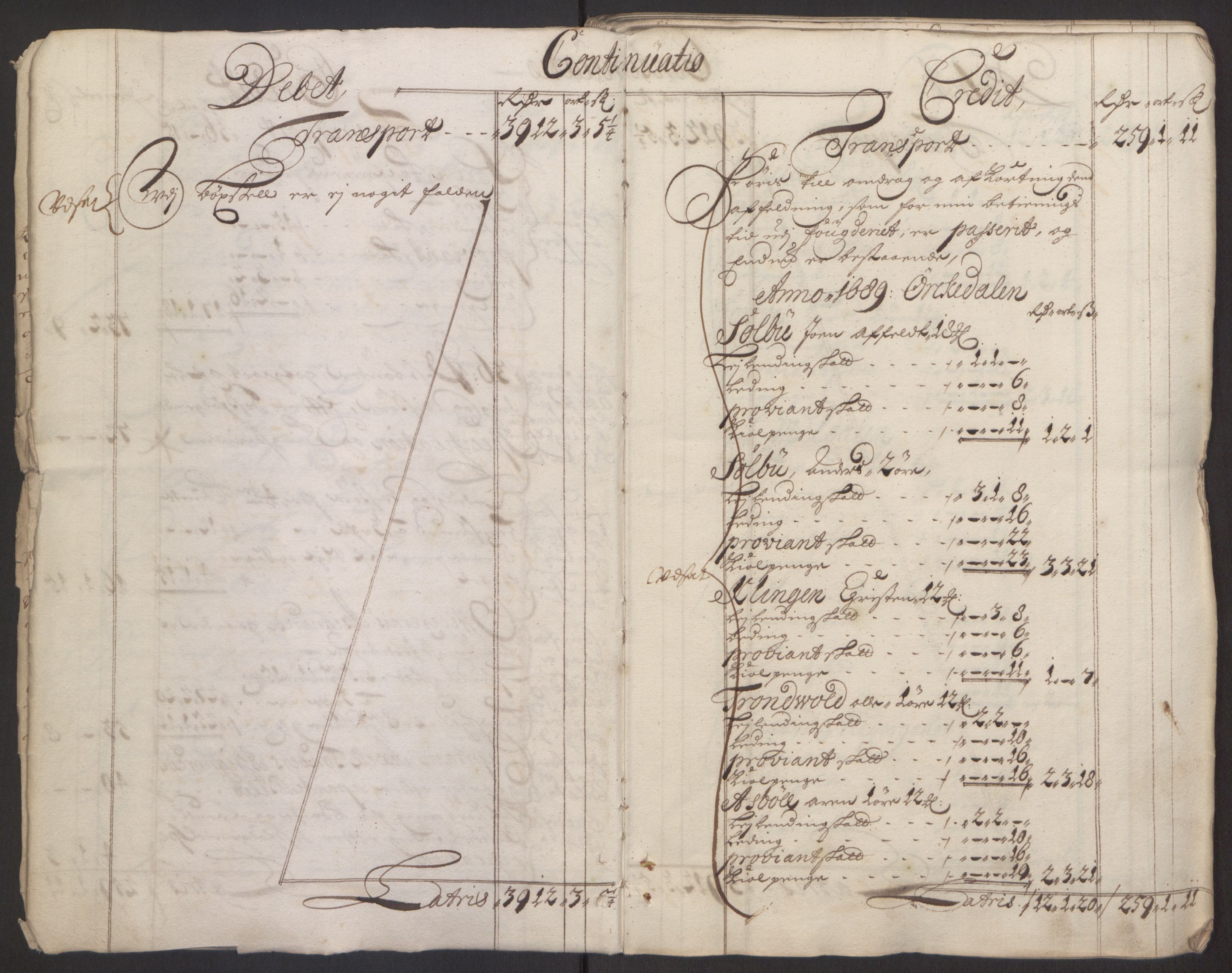 Rentekammeret inntil 1814, Reviderte regnskaper, Fogderegnskap, AV/RA-EA-4092/R60/L3944: Fogderegnskap Orkdal og Gauldal, 1694, p. 212