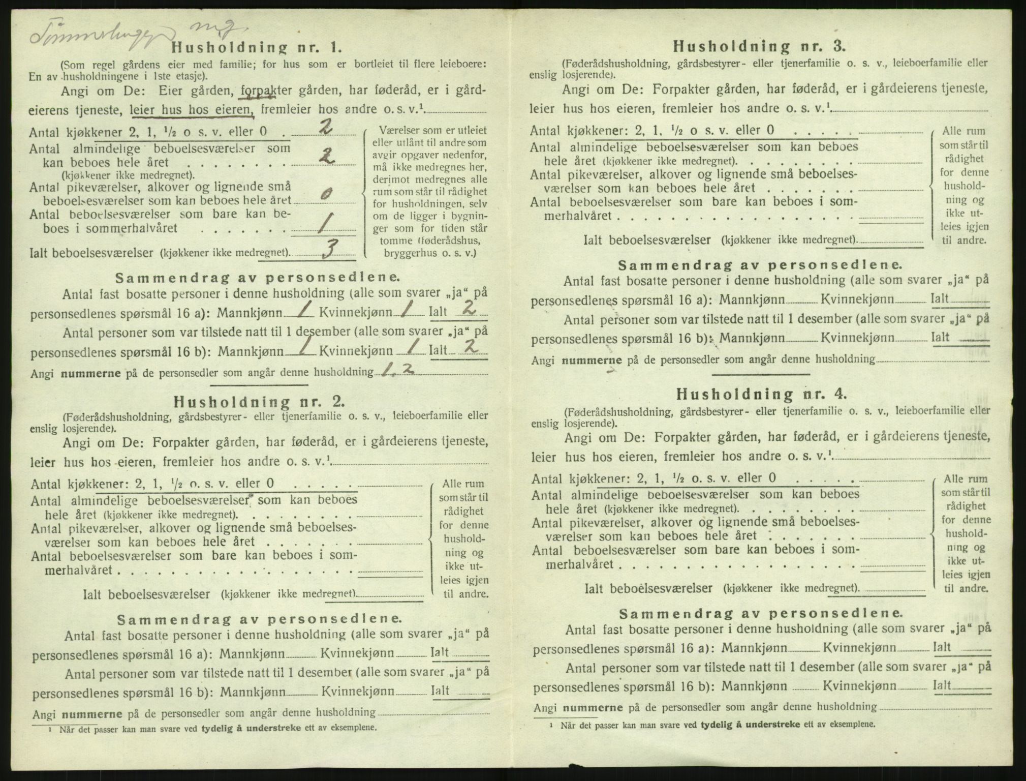 SAKO, 1920 census for Solum, 1920, p. 2243