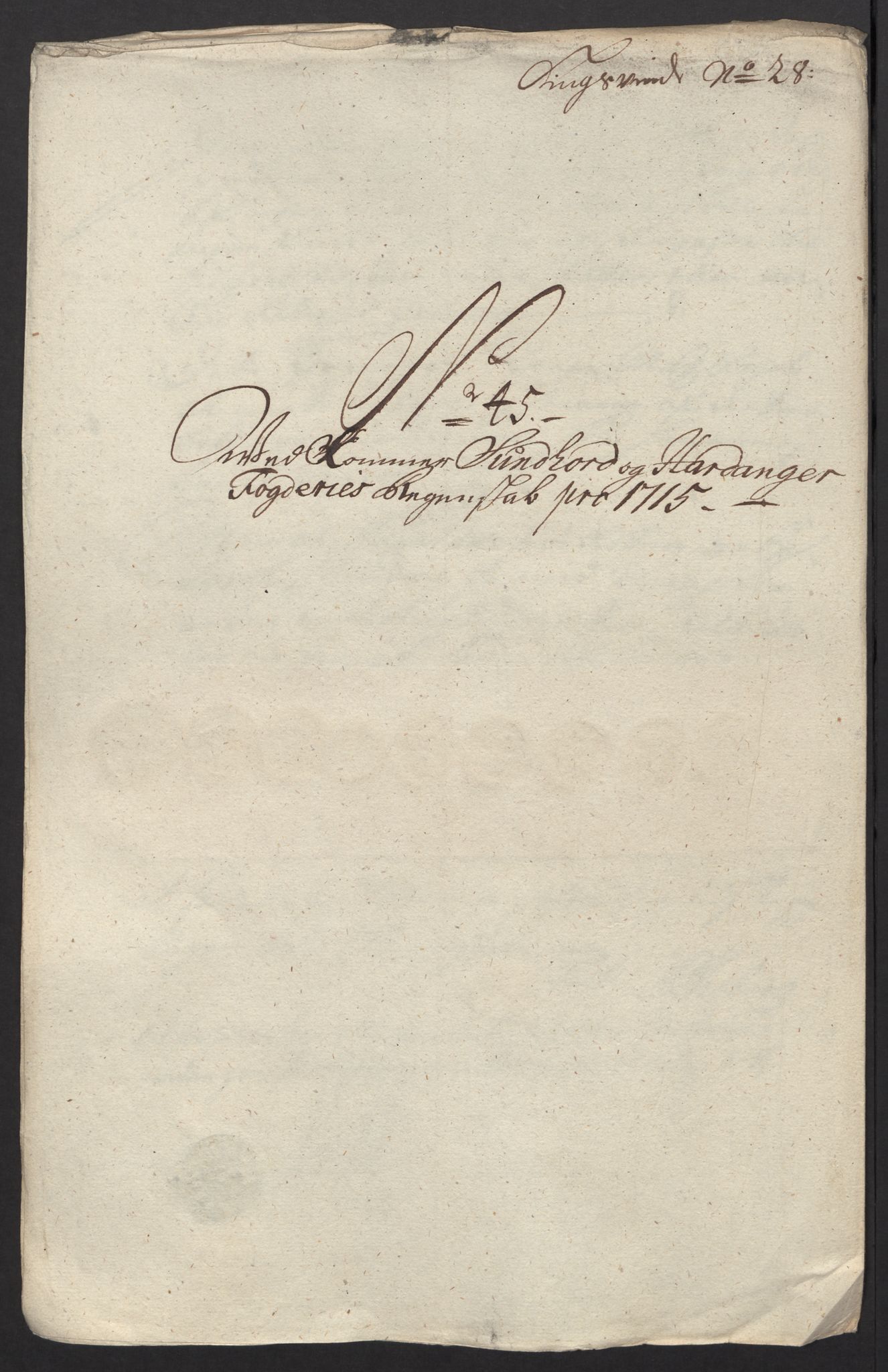 Rentekammeret inntil 1814, Reviderte regnskaper, Fogderegnskap, AV/RA-EA-4092/R48/L2991: Fogderegnskap Sunnhordland og Hardanger, 1715, p. 366