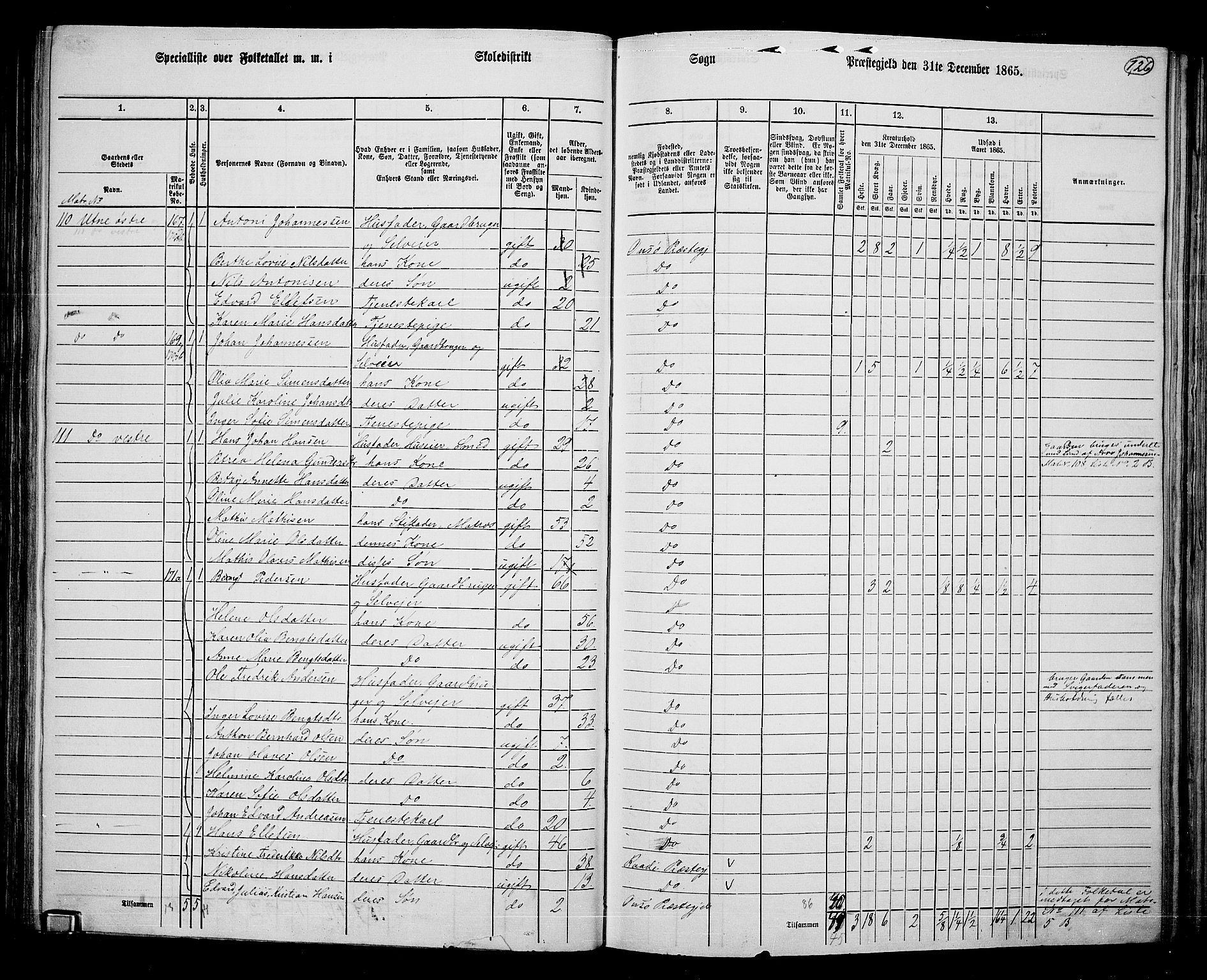 RA, 1865 census for Onsøy, 1865, p. 116