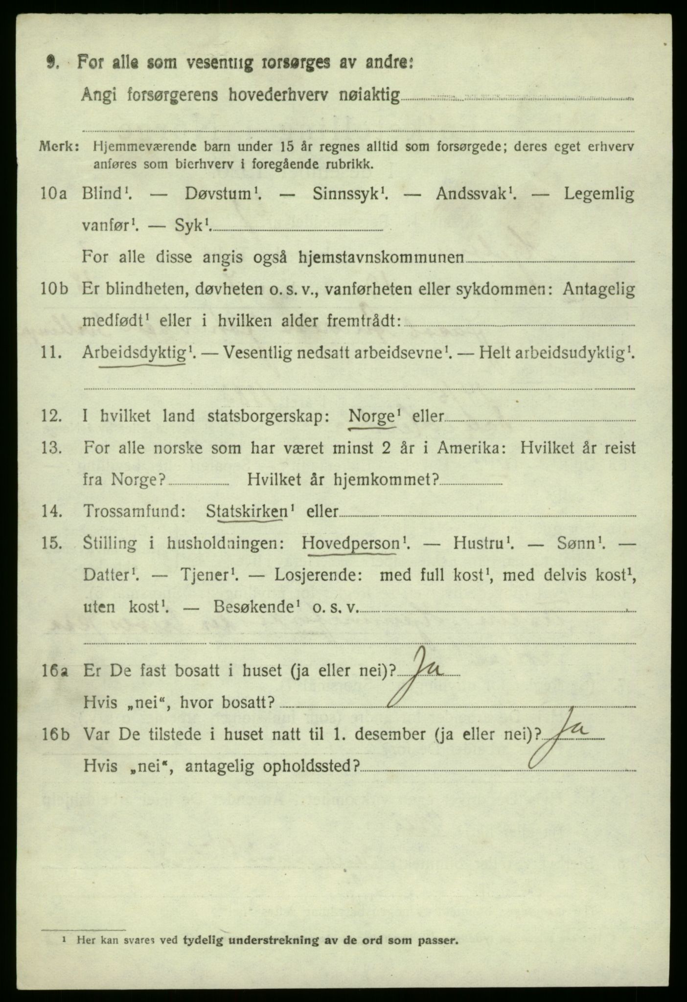 SAB, 1920 census for Hjelme, 1920, p. 1305