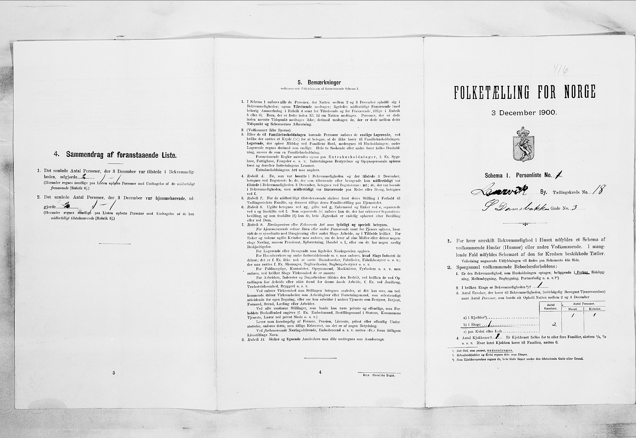 RA, 1900 census for Larvik, 1900, p. 1774