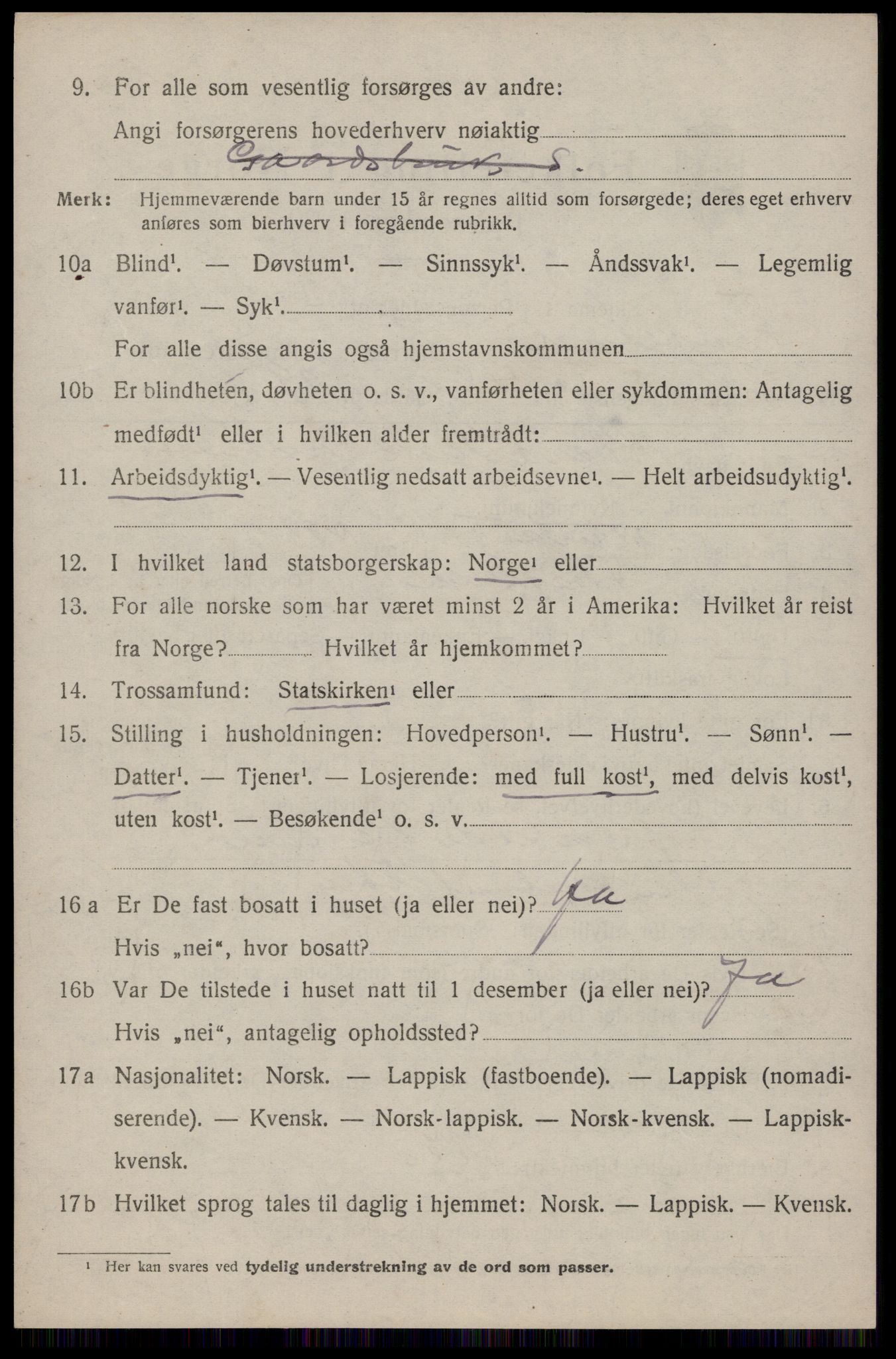 SAT, 1920 census for Flakstad, 1920, p. 2788