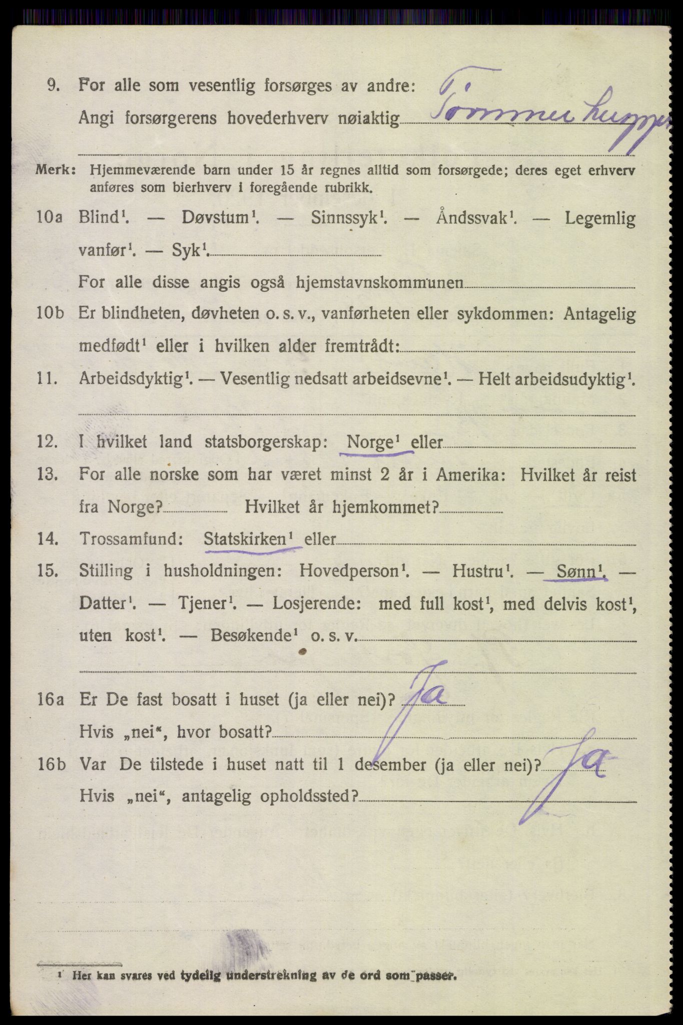 SAH, 1920 census for Trysil, 1920, p. 7618