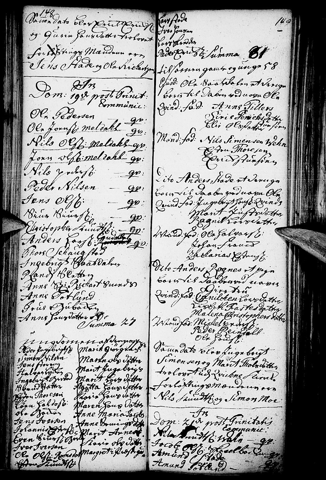 Kvikne prestekontor, SAH/PREST-064/H/Ha/Haa/L0001: Parish register (official) no. 1, 1740-1756, p. 148-149