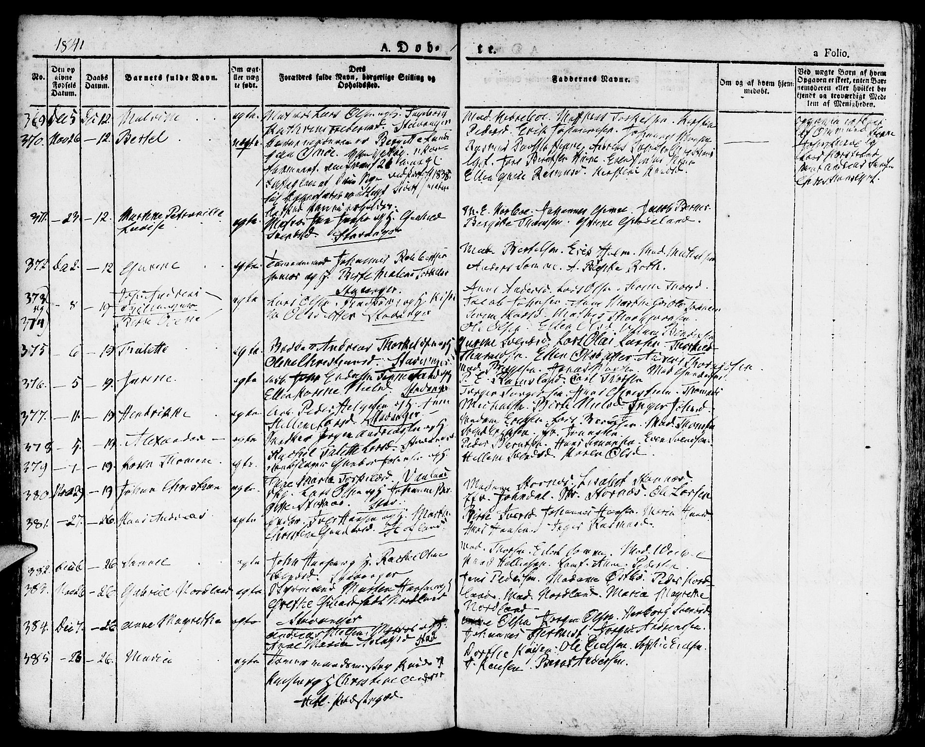 Domkirken sokneprestkontor, AV/SAST-A-101812/001/30/30BA/L0011: Parish register (official) no. A 11, 1832-1856