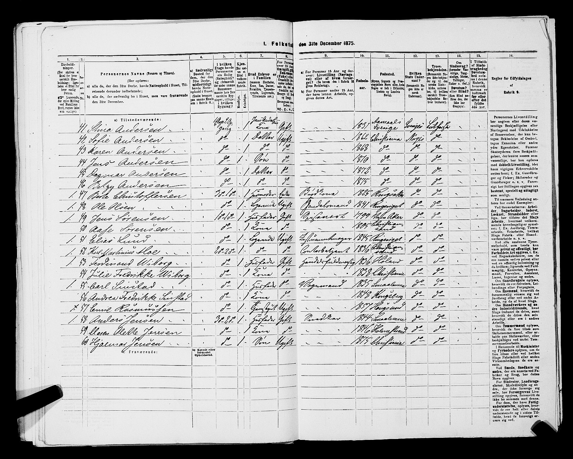 RA, 1875 census for 0301 Kristiania, 1875, p. 2547