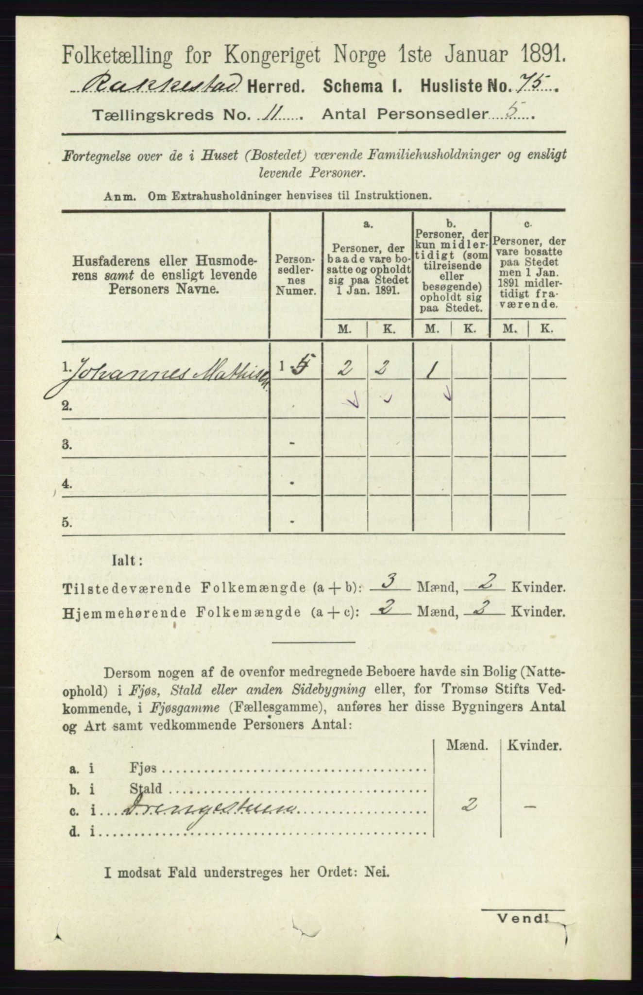 RA, 1891 census for 0128 Rakkestad, 1891, p. 5153