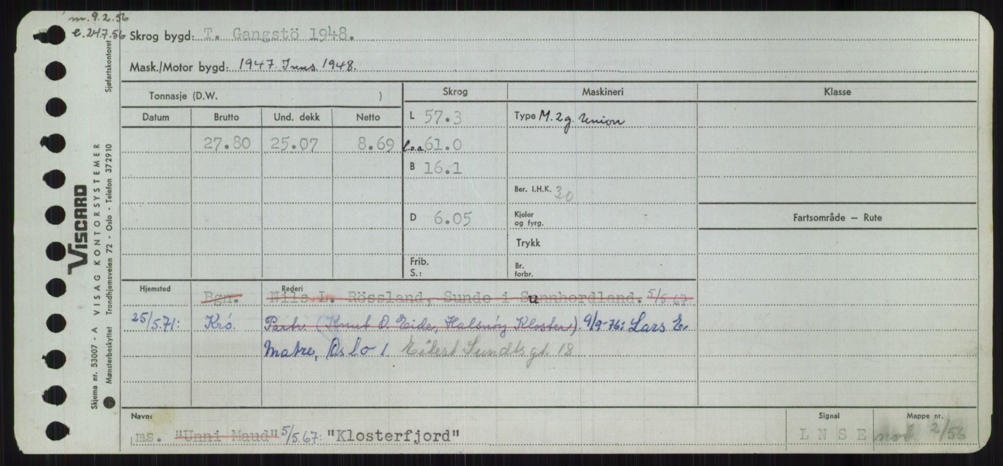 Sjøfartsdirektoratet med forløpere, Skipsmålingen, RA/S-1627/H/Ha/L0003/0001: Fartøy, Hilm-Mar / Fartøy, Hilm-Kol, p. 825