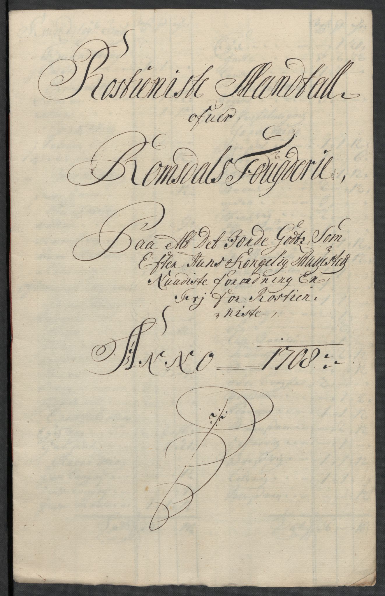 Rentekammeret inntil 1814, Reviderte regnskaper, Fogderegnskap, AV/RA-EA-4092/R55/L3658: Fogderegnskap Romsdal, 1707-1708, p. 332