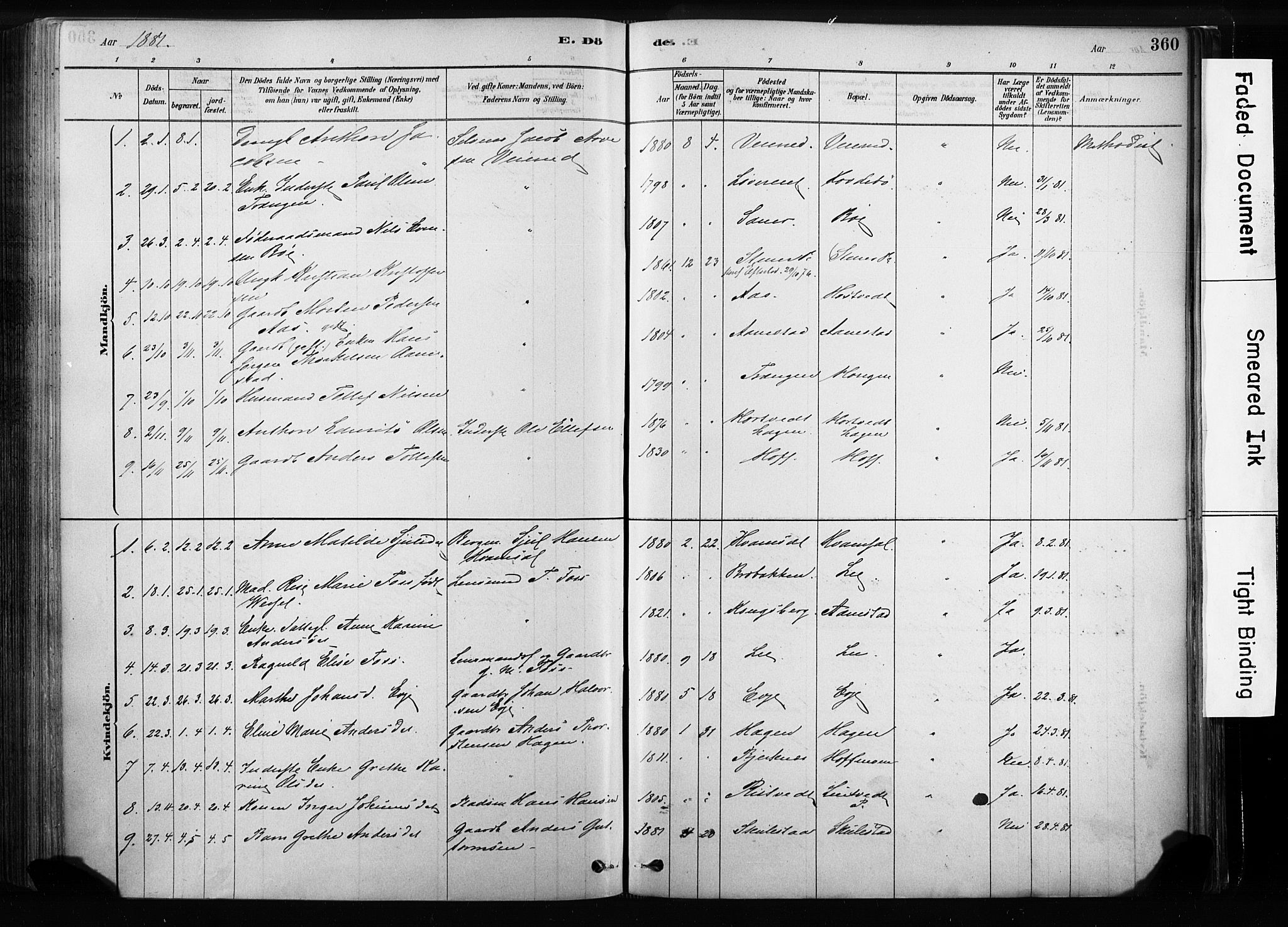 Sandsvær kirkebøker, SAKO/A-244/F/Fb/L0001: Parish register (official) no. II 1, 1878-1906, p. 360