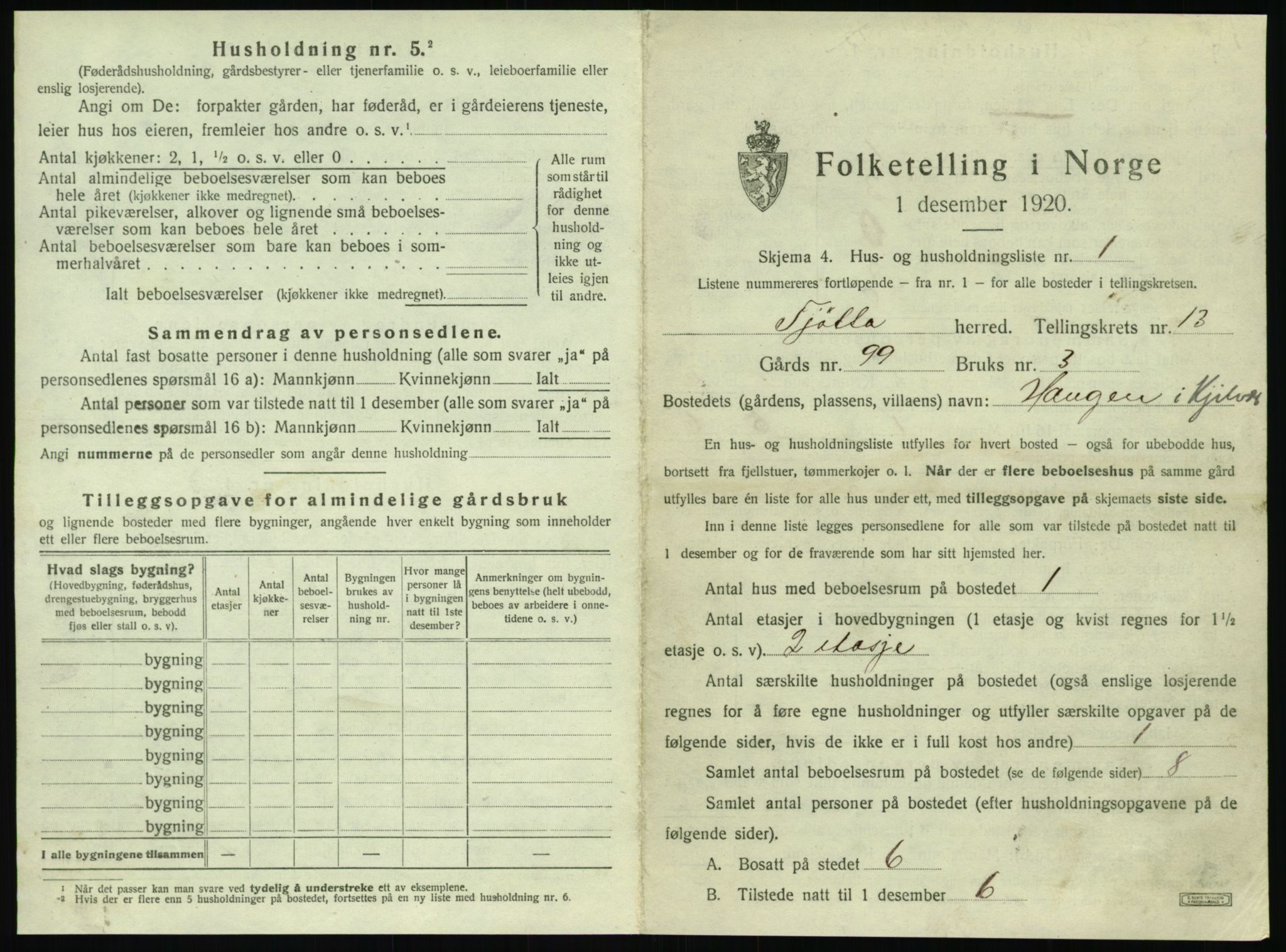 SAT, 1920 census for Tjøtta, 1920, p. 719