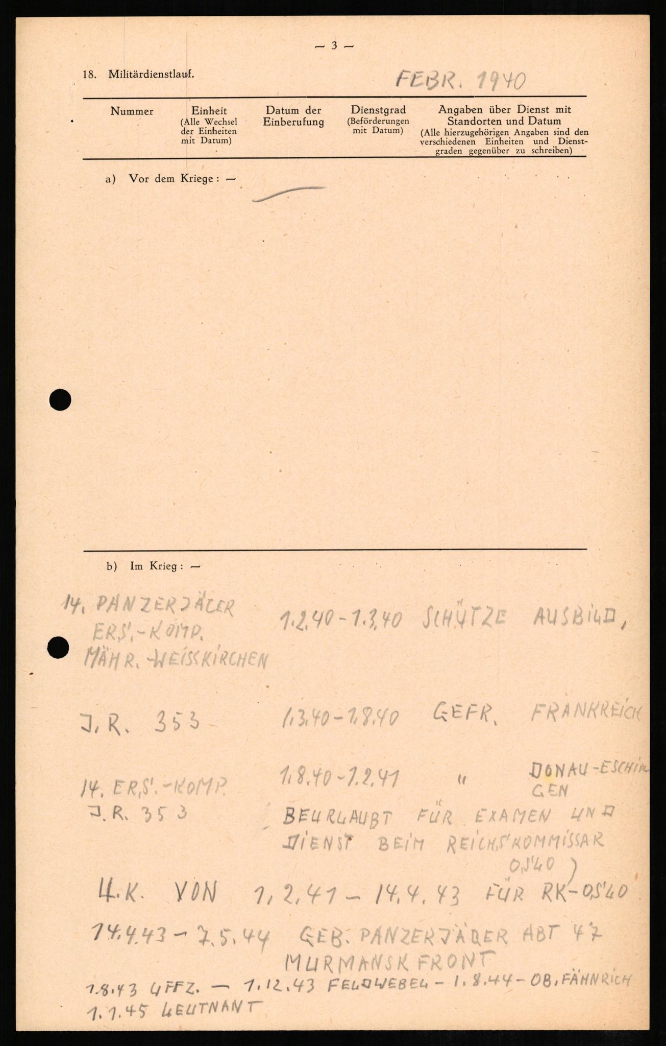 Forsvaret, Forsvarets overkommando II, AV/RA-RAFA-3915/D/Db/L0010: CI Questionaires. Tyske okkupasjonsstyrker i Norge. Tyskere., 1945-1946, p. 252