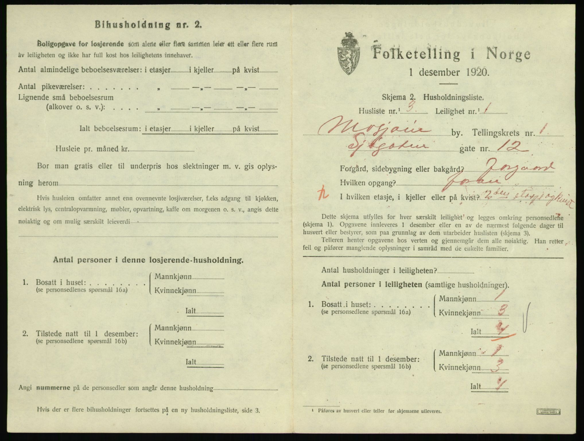 SAT, 1920 census for Mosjøen, 1920, p. 704