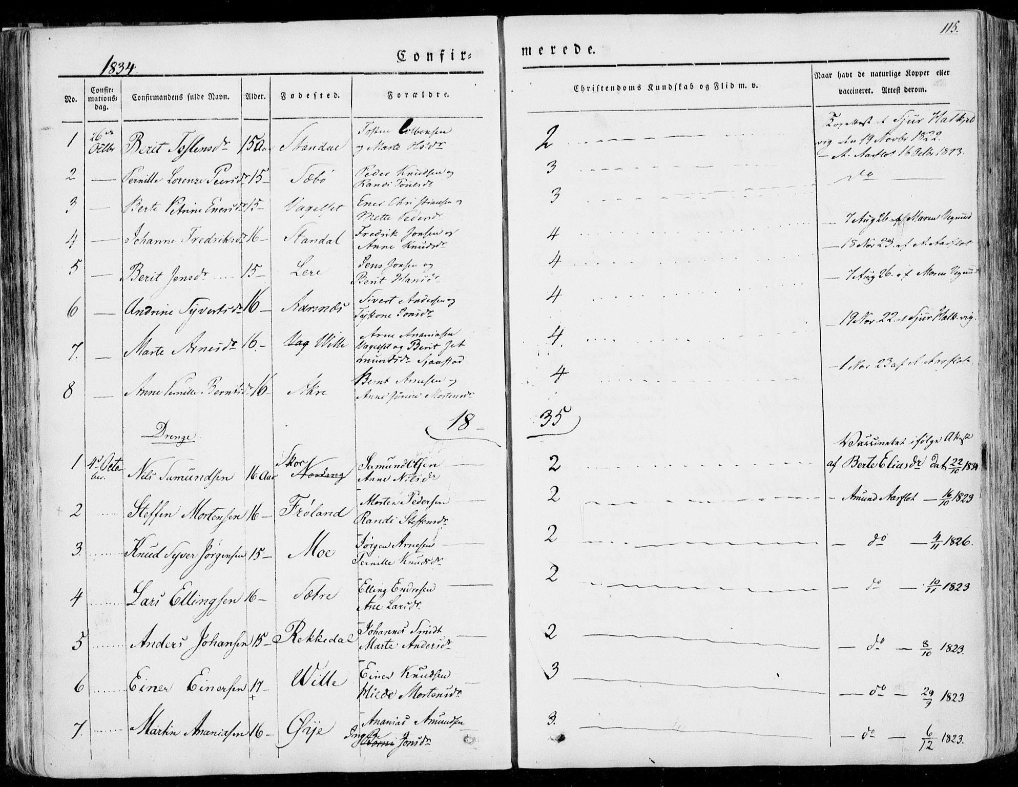 Ministerialprotokoller, klokkerbøker og fødselsregistre - Møre og Romsdal, AV/SAT-A-1454/515/L0208: Parish register (official) no. 515A04, 1830-1846, p. 115