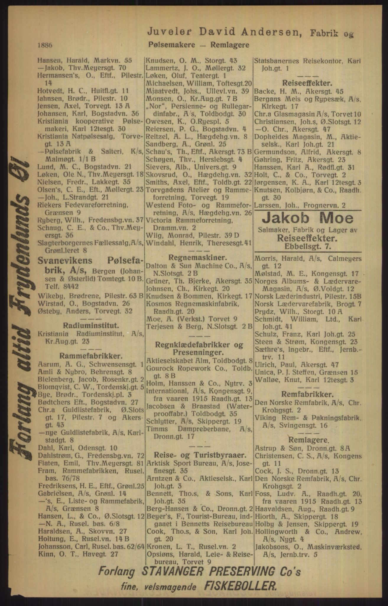 Kristiania/Oslo adressebok, PUBL/-, 1915, p. 1886