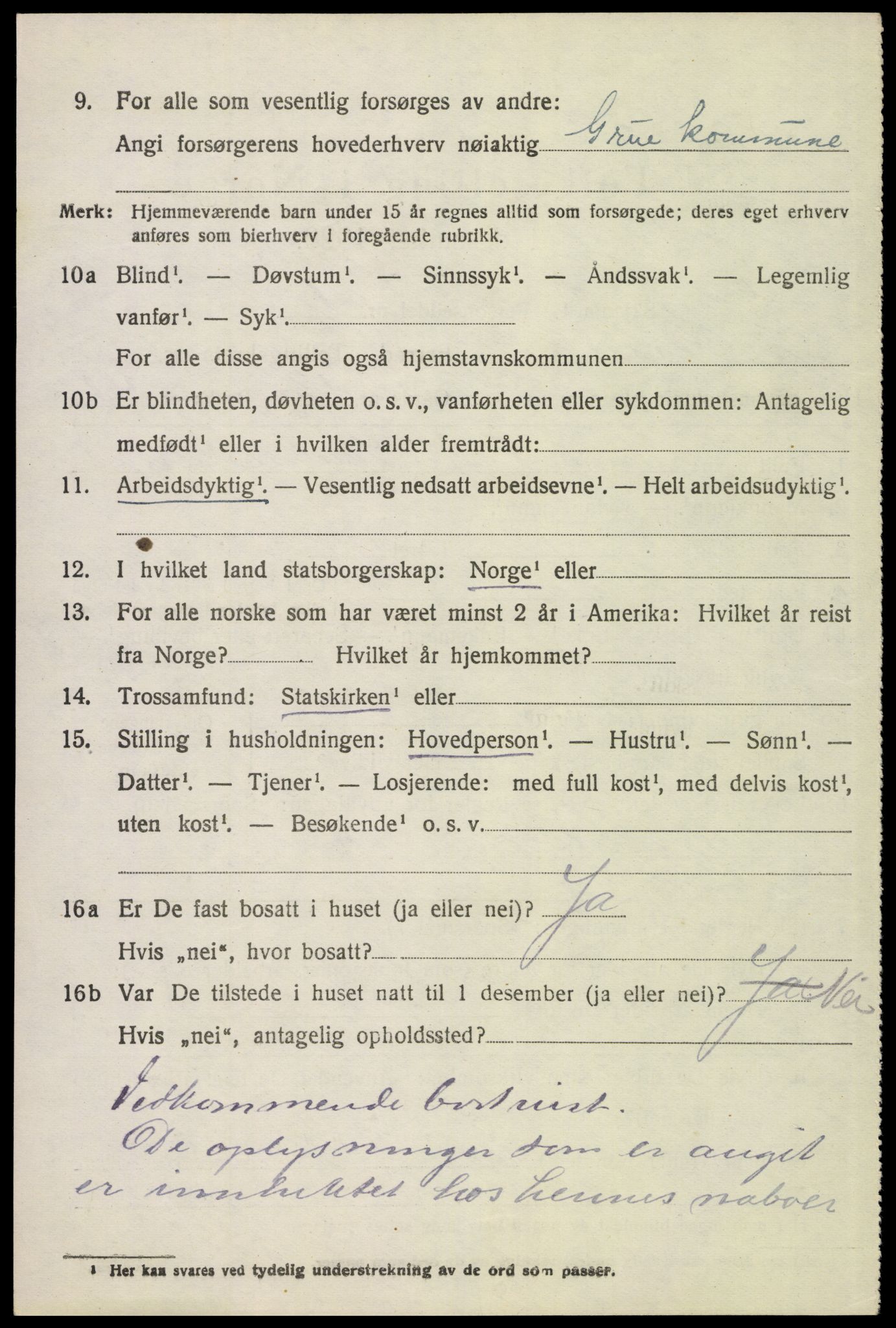 SAH, 1920 census for Grue, 1920, p. 8290