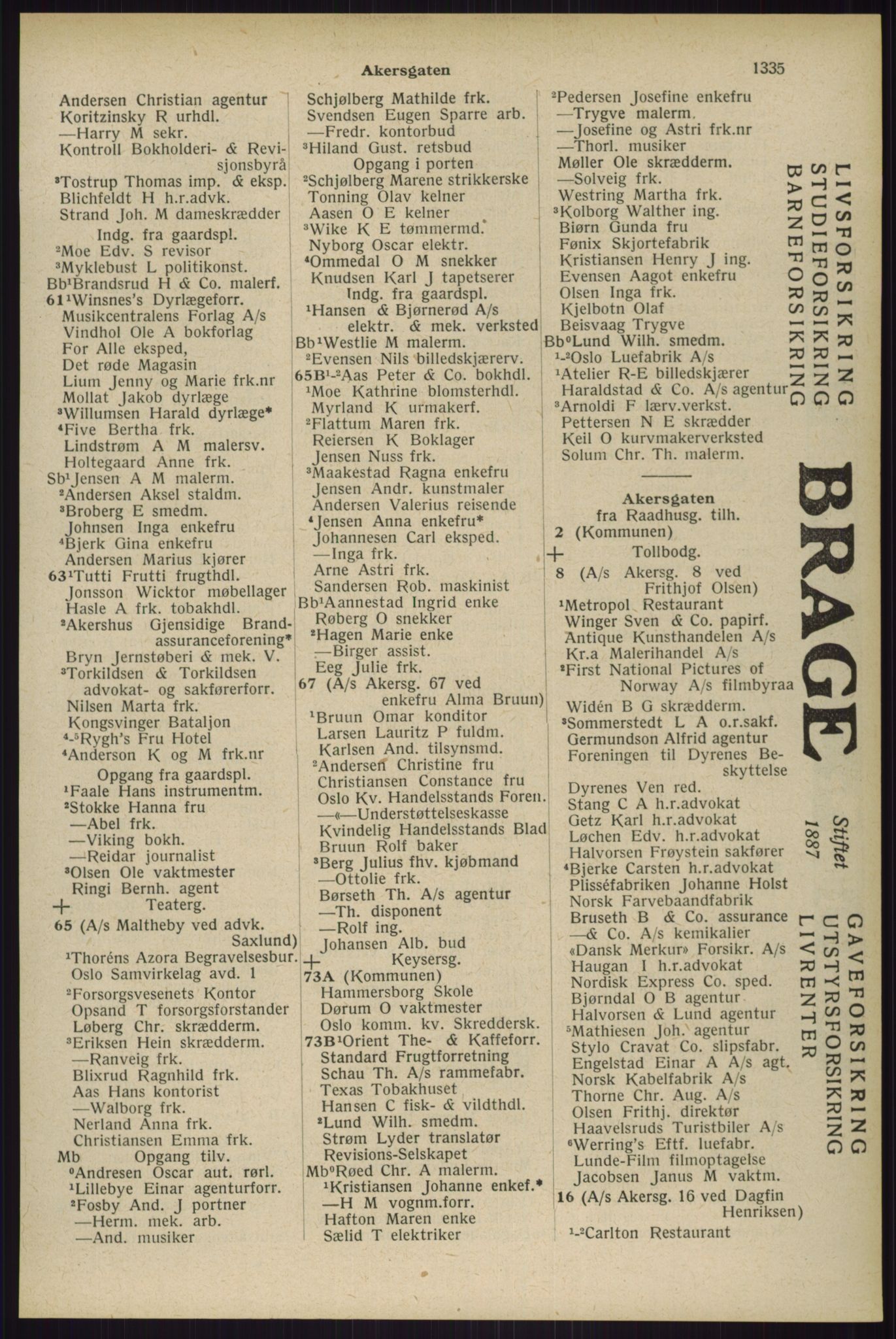 Kristiania/Oslo adressebok, PUBL/-, 1929, p. 1335