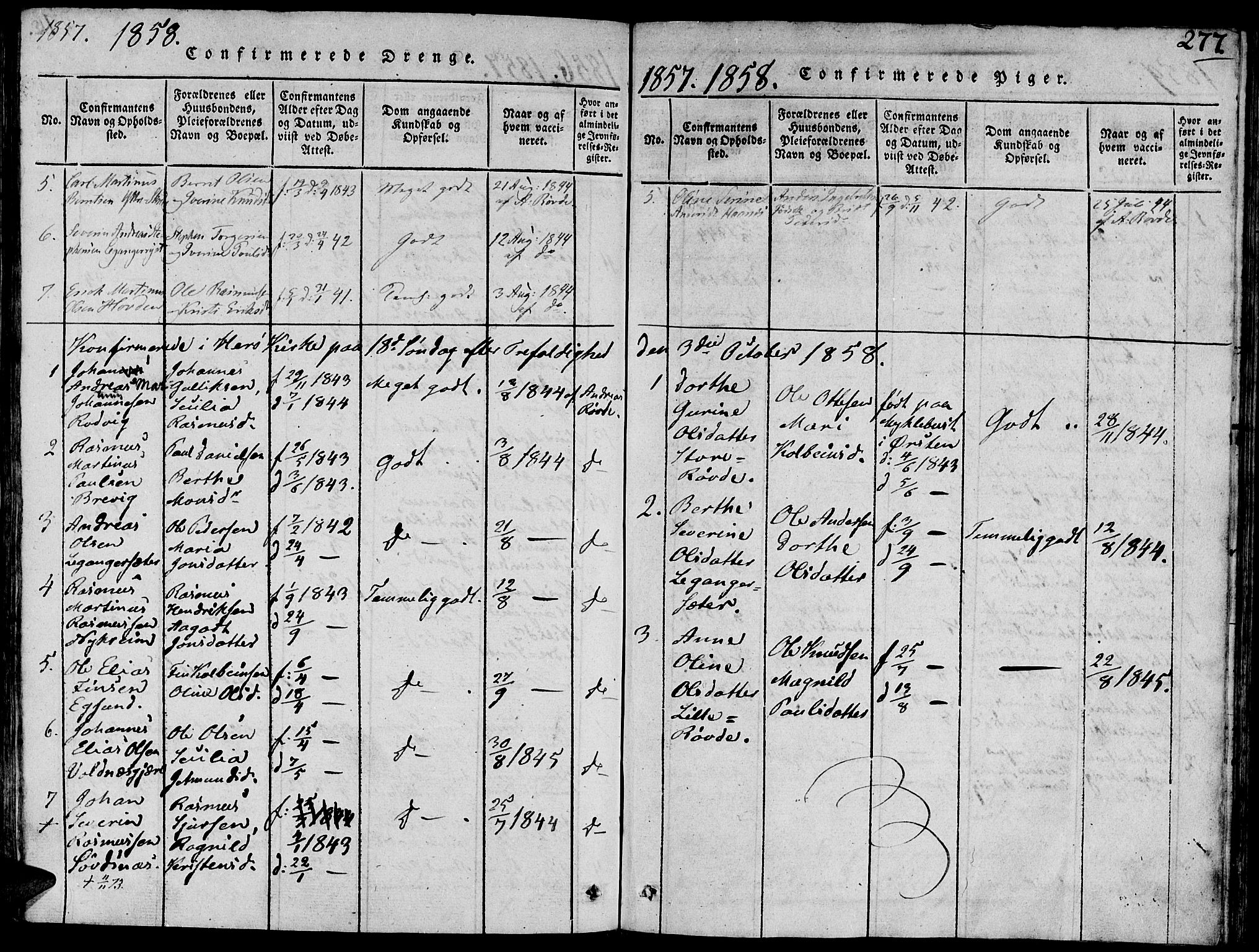 Ministerialprotokoller, klokkerbøker og fødselsregistre - Møre og Romsdal, SAT/A-1454/504/L0054: Parish register (official) no. 504A01, 1816-1861, p. 277